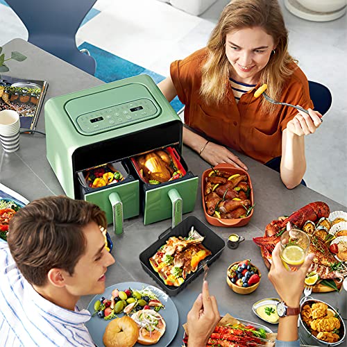 2 Pcs Airfryer Silikonform für Ninja AF400EU AF300EU 9.5L, Airfryer Zubehör für Ninja Foodi Max Dual Zone, Air Fryer Accessories für Innsky, Princess Heißluftfritteuse – Bild 8