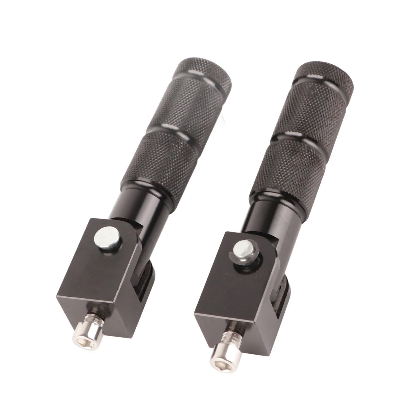 Aramox Motorrad-Fußrasten, 2-teilige Universal-Aluminiumpedale für Motorrad-Elektroautos 8MM 90-Grad-Klappstange(schwarz)