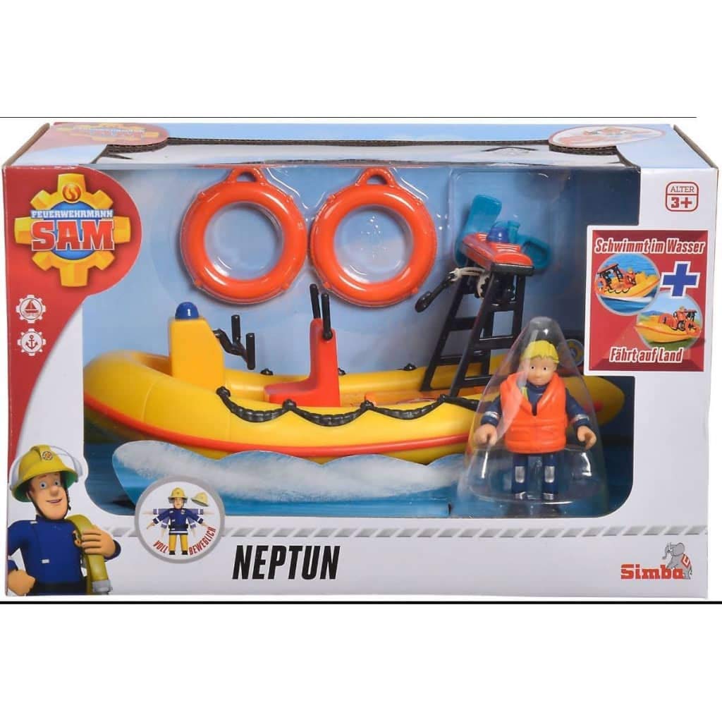 Smoby Simba - Sam Le Pompier - Ocean Bateau Neptune Flottant - Figurine Penny Articulée Incluse - Dès 3 Ans - 109251047038