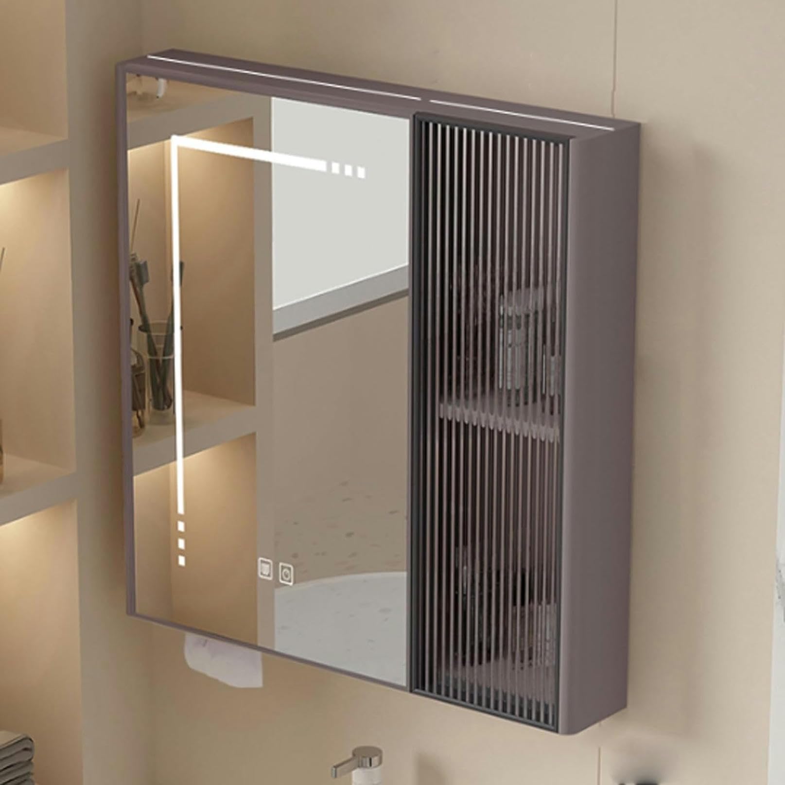 Botiquín con Espejo LED iluminado inteligente antivaho para pared