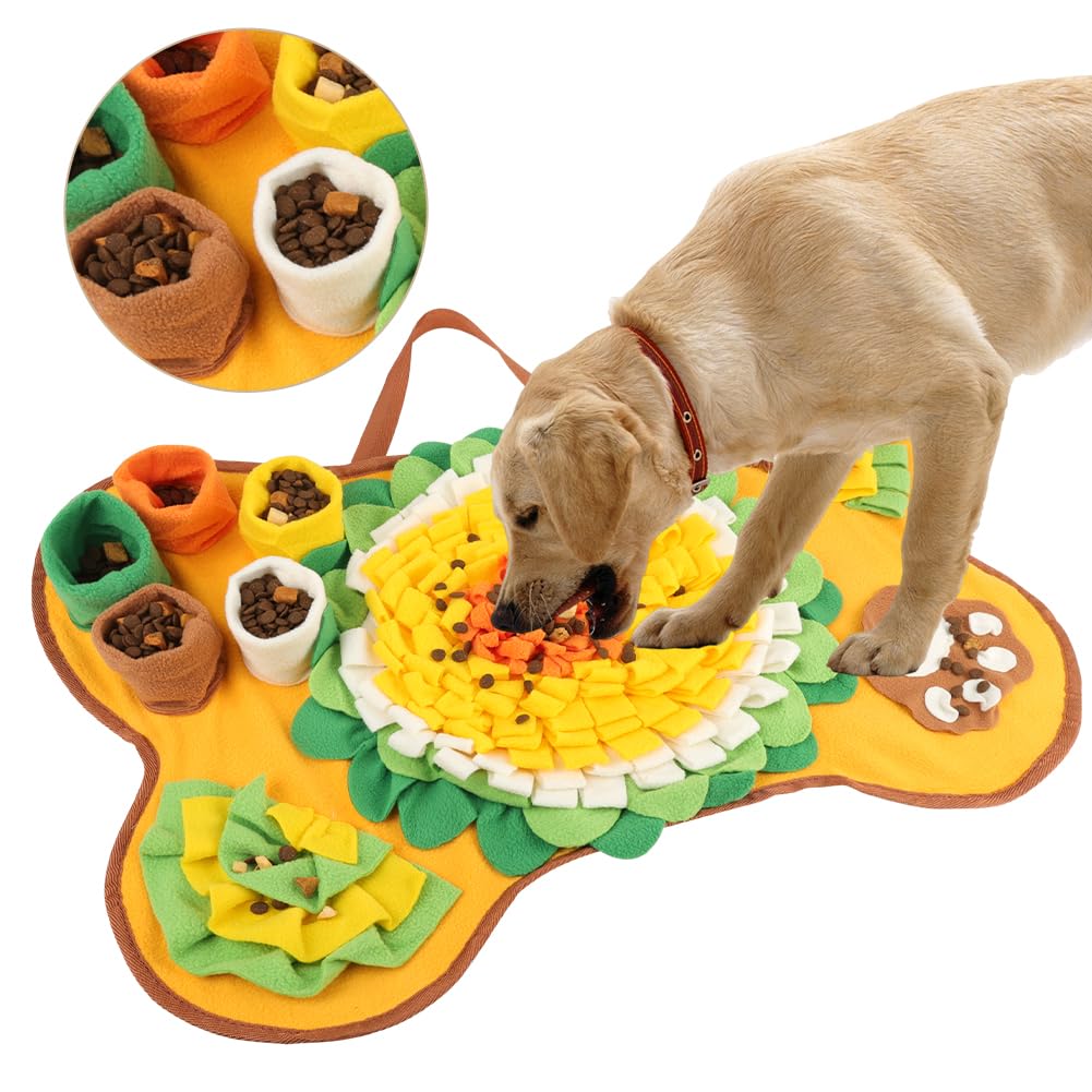 OSDUE Tappeto Olfattivo Cane, 63cm Foraggiamento Tappeto per Cani Addestramento Foraggiamento di Animali Lavabile Antiscivolo Tappetino Puzzle di Snuffle Giocattolo per Cani Attivazione Mentale Cane