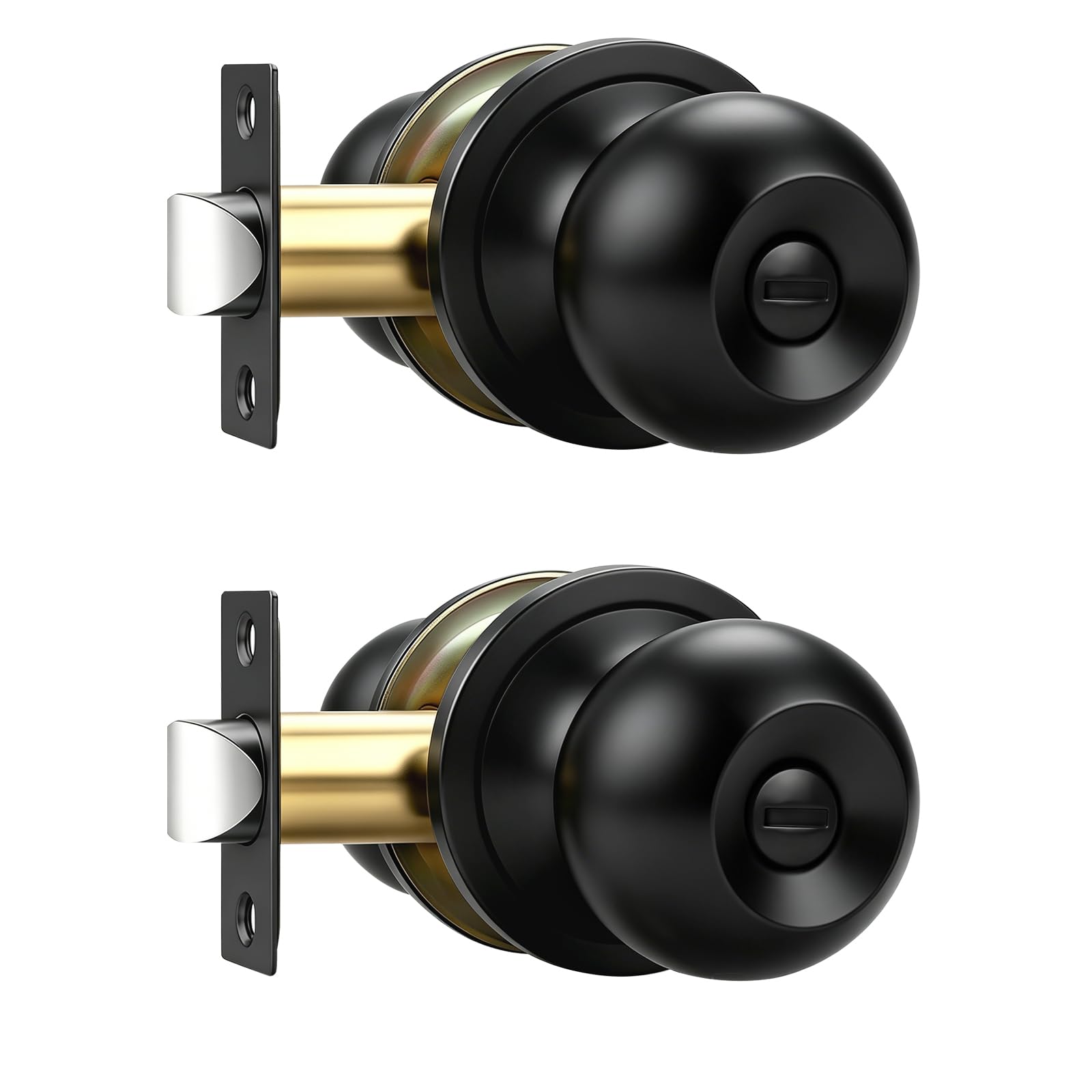 Matte Black Keyed Entry Door Knobs - 2 Pack -20