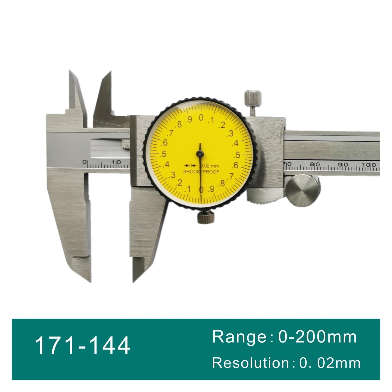 Calibre Vernier con Esfera 0-150 mm 200 mm 300 mm Acero Inoxidable Calidad Industrial 0,02 mm(171-144 200x0.02mm)