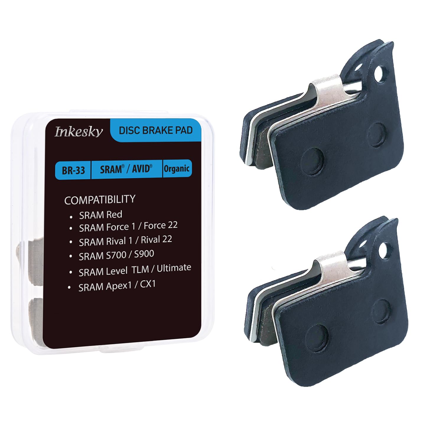 InkeskyBrake Pads Compatible with AVID SRAM Level TLM/Ultimate,Force 22/1,Red eTap HRD,Rival 1 / Rival 22,S700 B1, S900 HRD - BR33