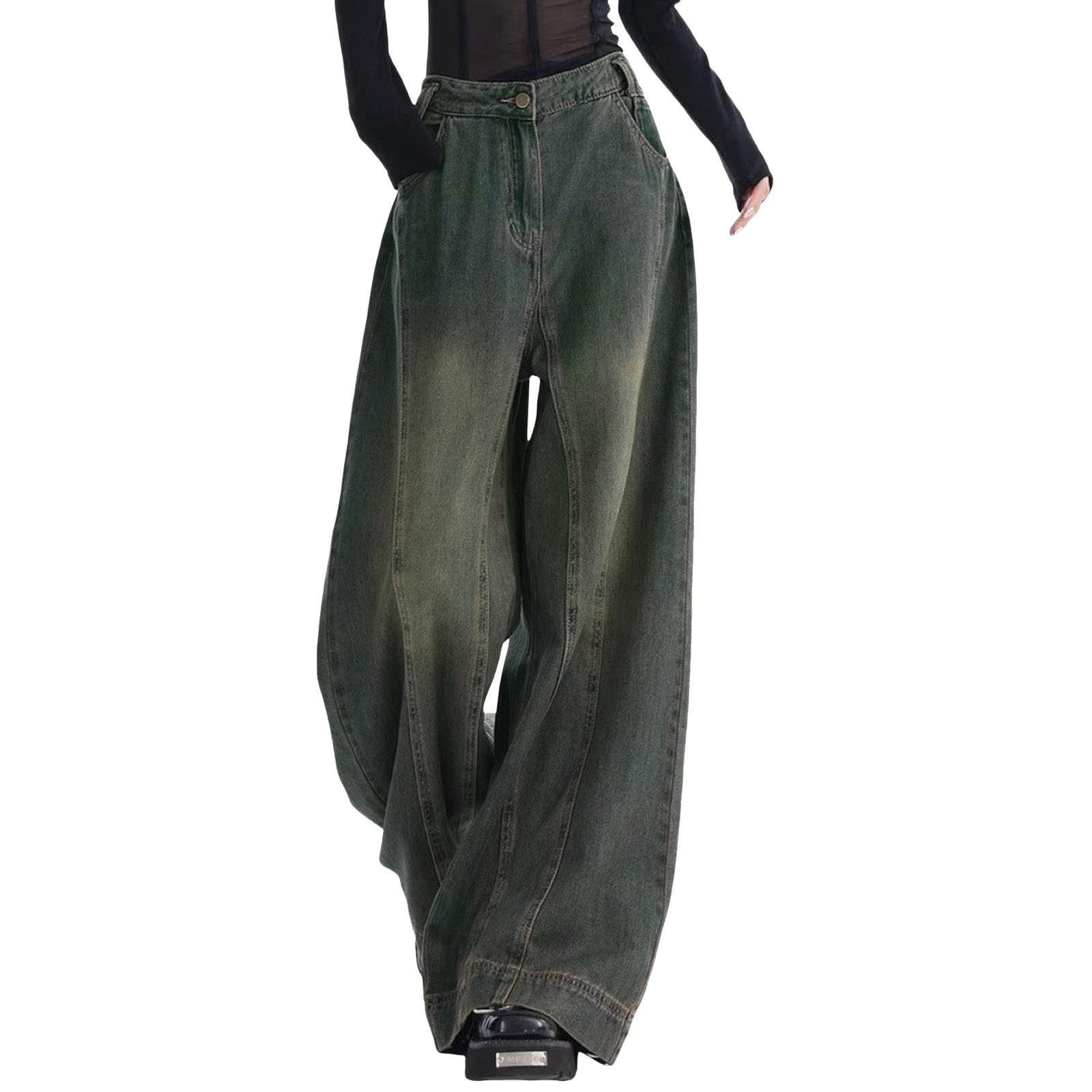 Vaqueros Anchos Mujer Elasticos Ropa Casual Tejanos Invierno Rectos Jeans Pantalones Primavera Pantalón Tallas Grandes Baggy Ligero
