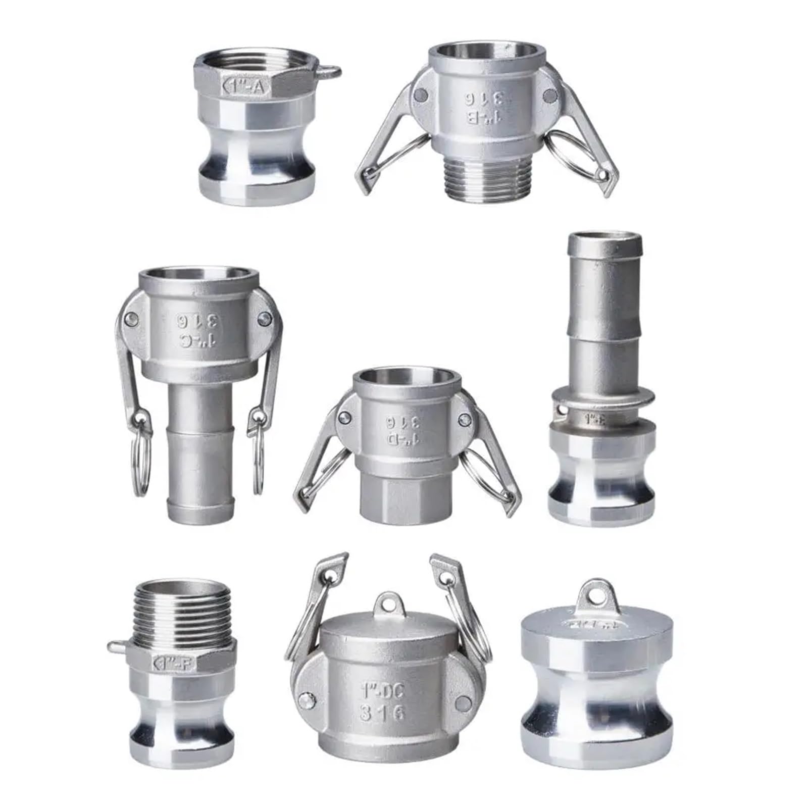 AARTERZZA 1/2" 3/4" 1" Camlock Groove Fitting 304 Stainless Steel Cam Lock Quick Connector Coupling Adapter(Type A,1/2")