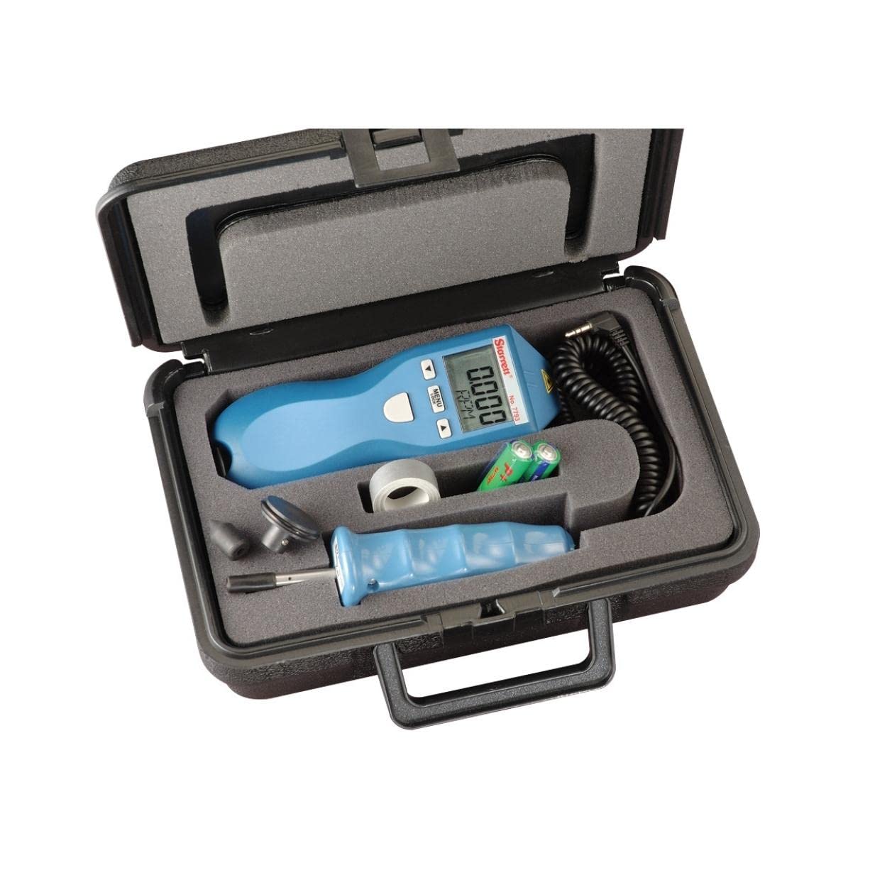 Starrett Kit tacómetro digital de contacto y sin contacto con funda, punta de contacto, batería de 9V y cinta reflectora – Rueda d