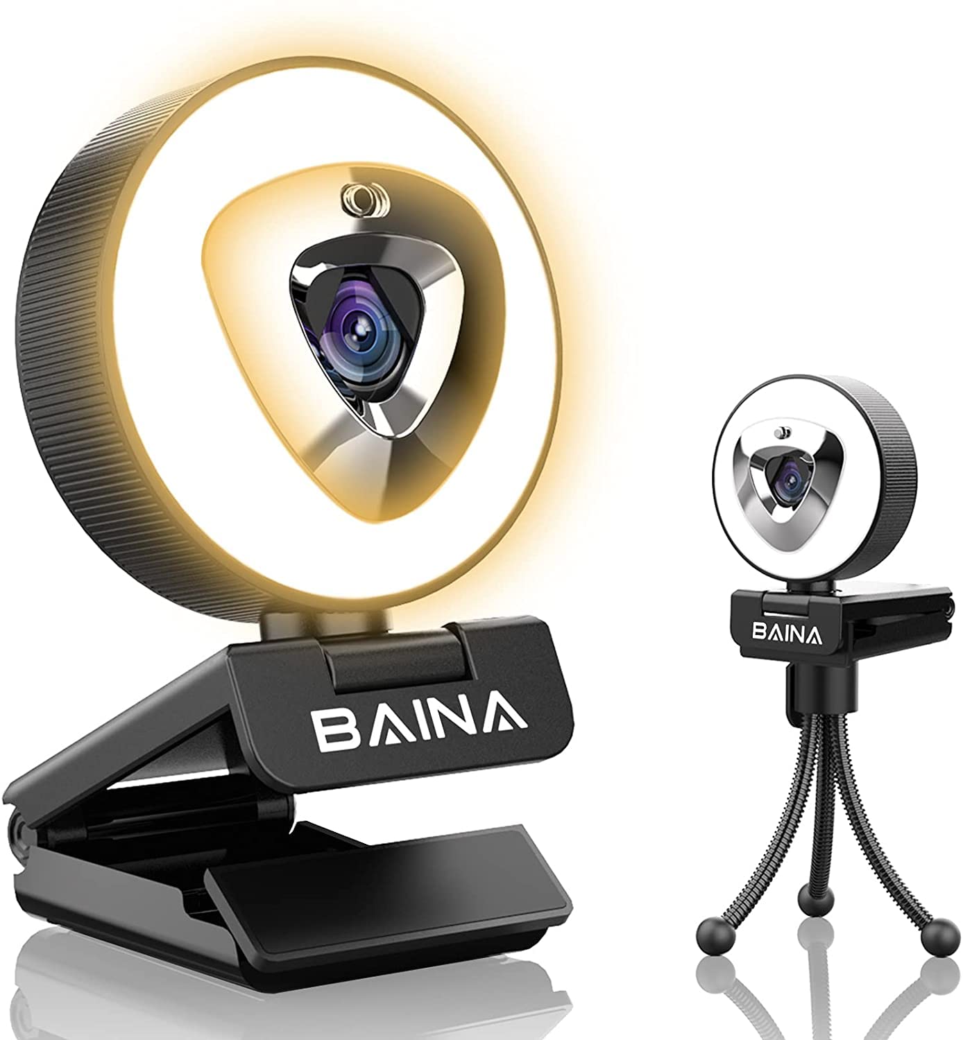 1080p Webcam with Microphone for Desktop - BAINA Streaming Webcam with Privacy Cover, Ring Light, Tripod, Plug & Play USB Web Camera for Laptop PC Mac Zoom Meeting Skype YouTube - 2021 New Version-image-23