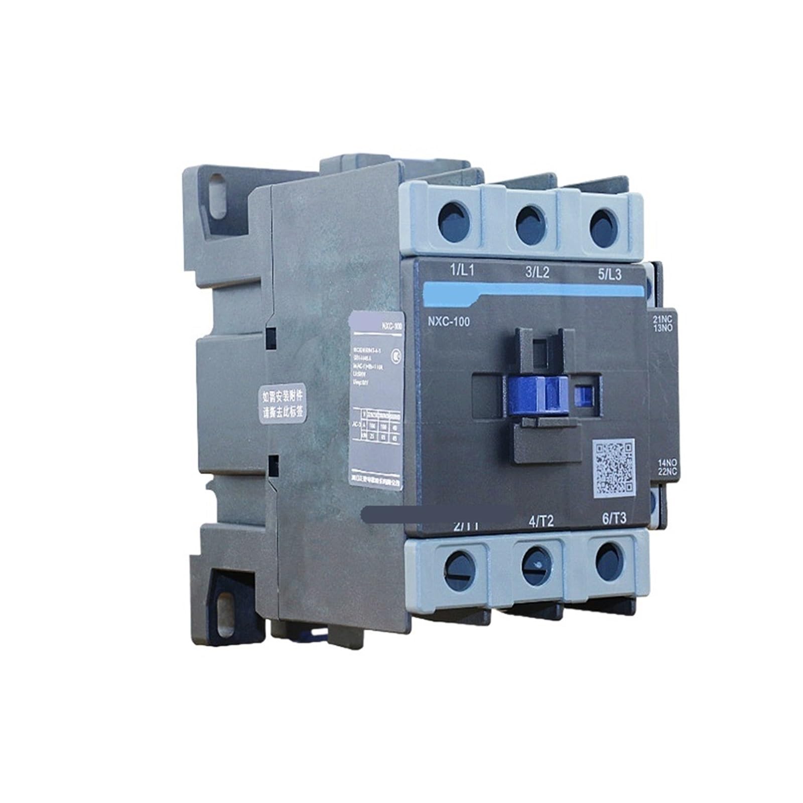 Contactor trifásico de potencia NXC-100 100A para automatización industrial y carril DIN 4