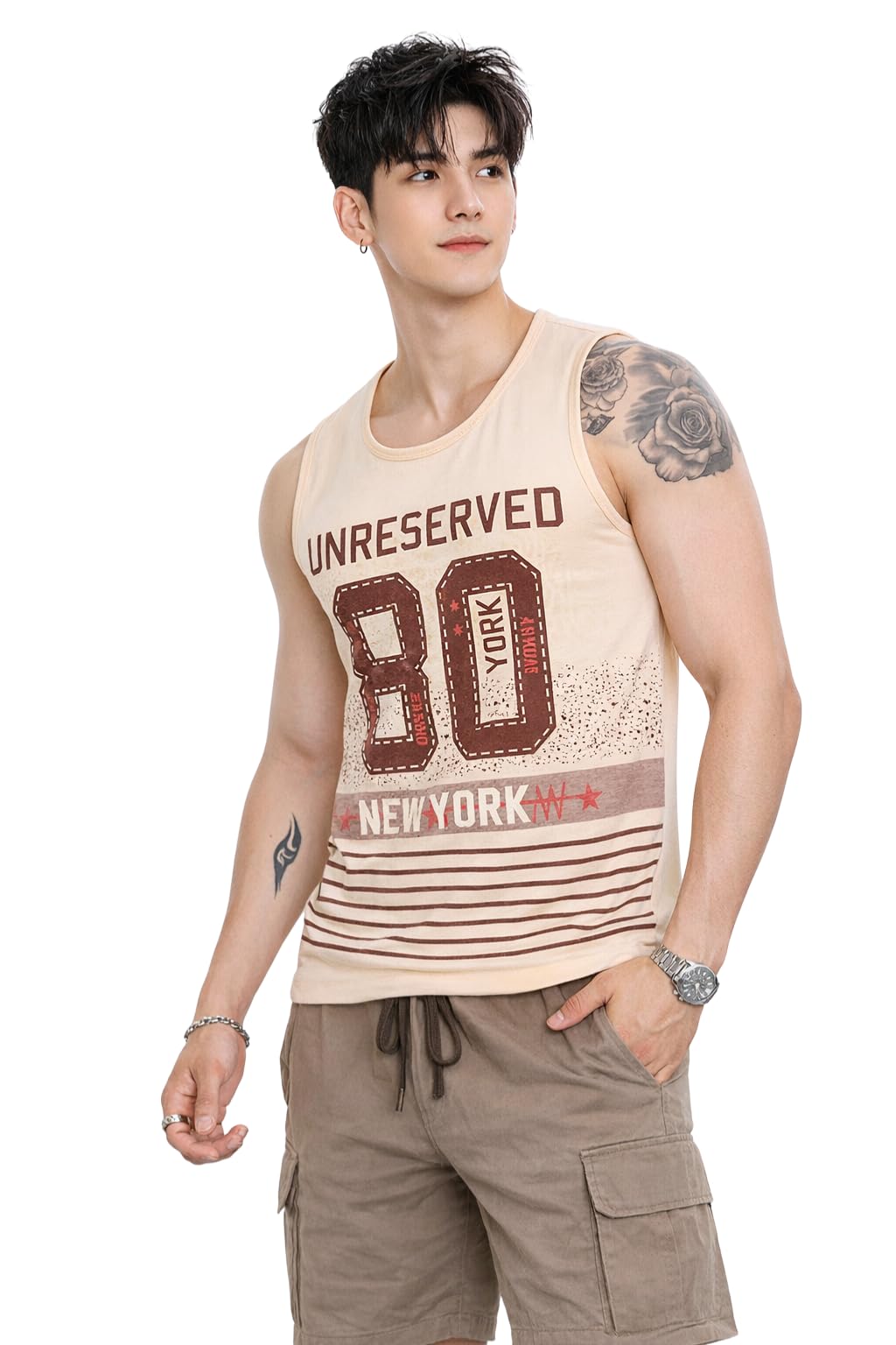 s.l. madhok Men's Round Neck Stylish Trendy Sando for Gym Wear | Soft Sleeveless Cotton Gym Vest-picture-40