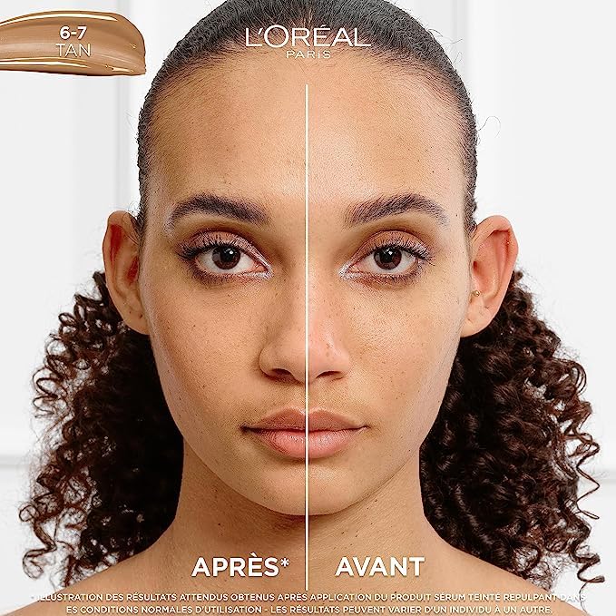 L'Oréal Paris - Plumping Tinted Serum - Perfect Match - Shade 6-7 Tan - 30 ml, 1 ml (Pack of 1) - Image 2