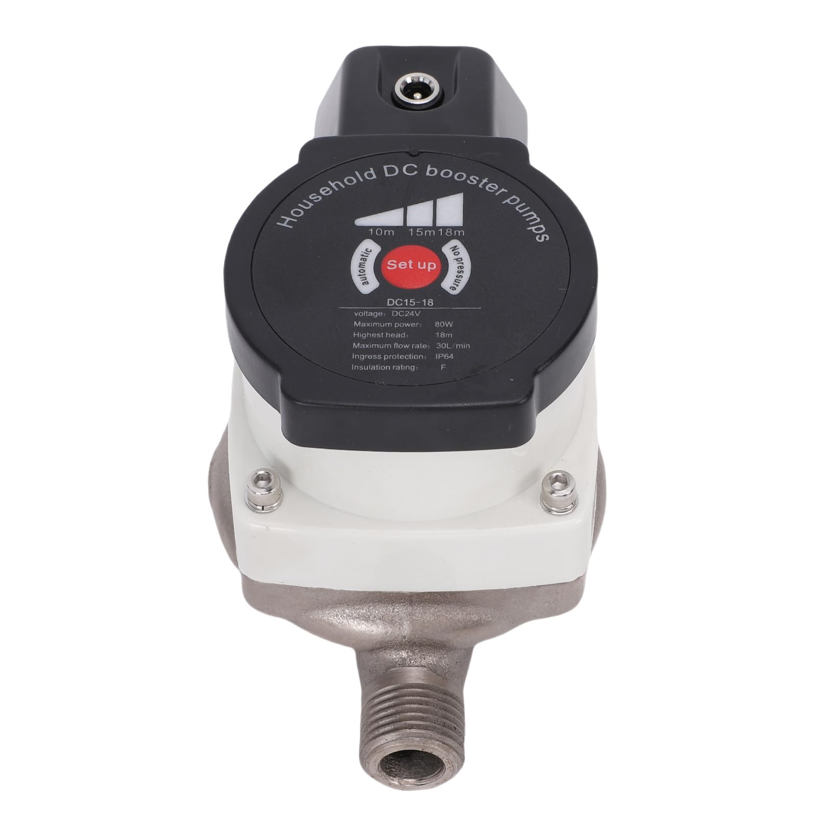 Jiawu Pompa Booster Pressione Acqua, 80W 36.2PSI 475.5GPH Risparmio Energetico Doccia a Basso Rumore Booster Pressione Acqua Domestica con Rotore in Ceramica Manuale Automatico per (Spina UE 100 240V)