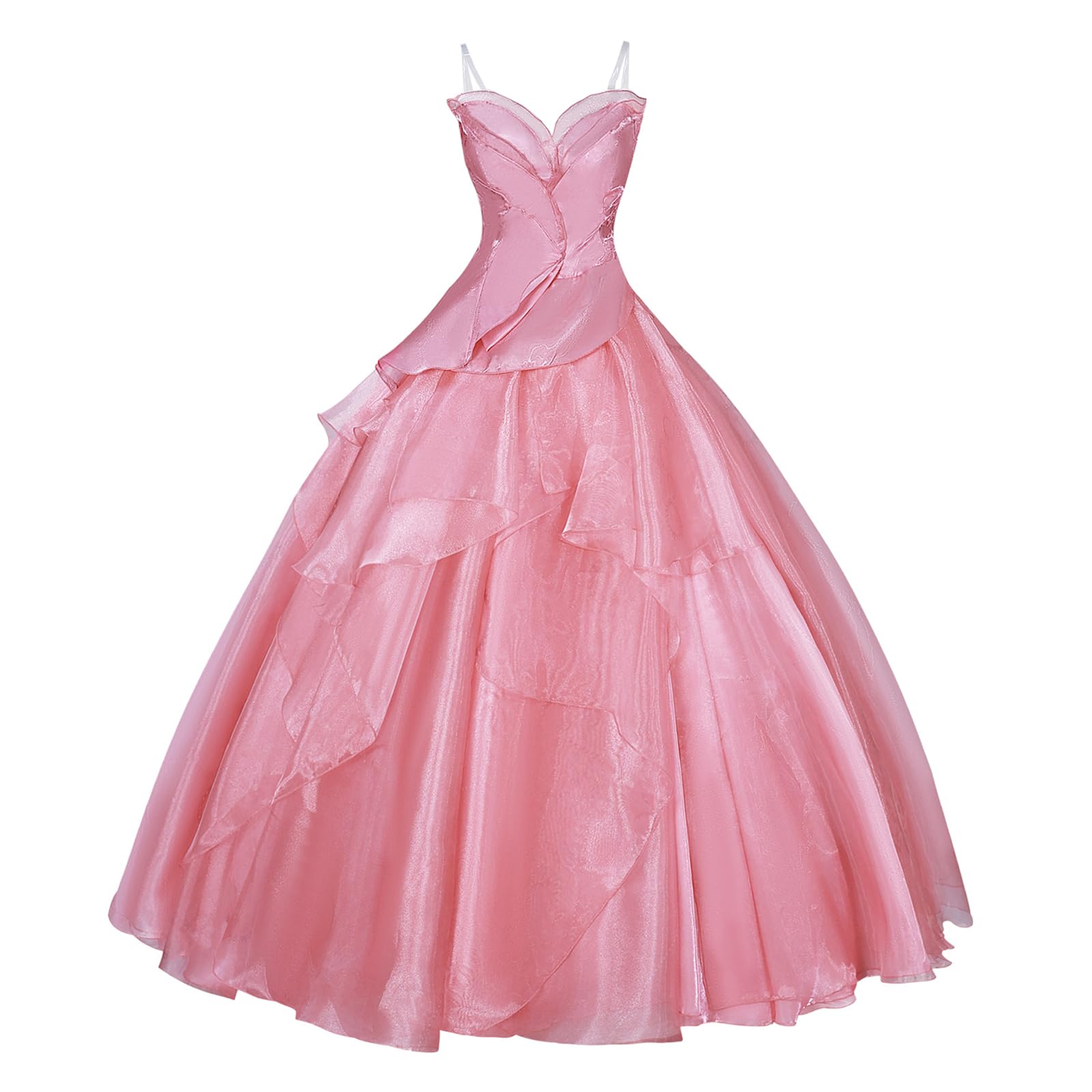 CR ROLECOS Glinda Witch Costume Fancy Halloween Dress Wicked Witch Halloween Outfit Pink Wedding Bridesmaid Princess Dresses 3X-Large