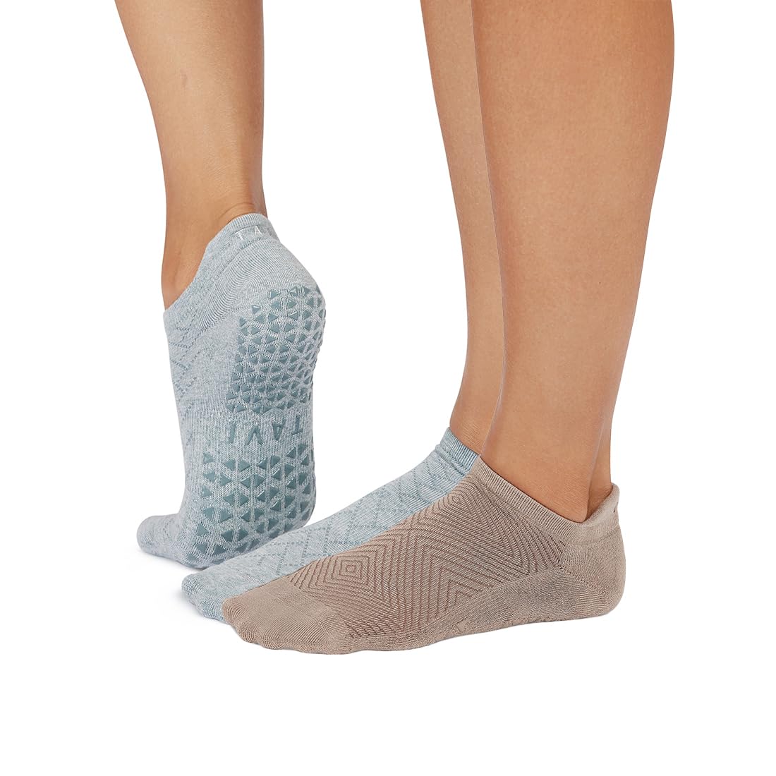 TAVI Womens Savvy Grip Socks 2-Pack - Pilates Socks with Grips for Women Slipper Socks for Pilates Yoga