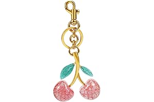 Exquisite Pink Cherry Resin Charm for Lady's Purses and Keys