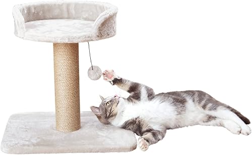 Miniatura 6 de TRIXIE Mica - Rascador para gatos de 18.1 pulgadas, rascador para gatos con base de cubierta de tela suave y cuerda de sisal duradera, con