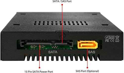 Miniatura 4 de ICY DOCK Rack móvil de disco duro SASSATA y SSD de 2,5" de metal completo resistente para bahía de unidad externa de 3,5"  ToughArmor MB991IK-B