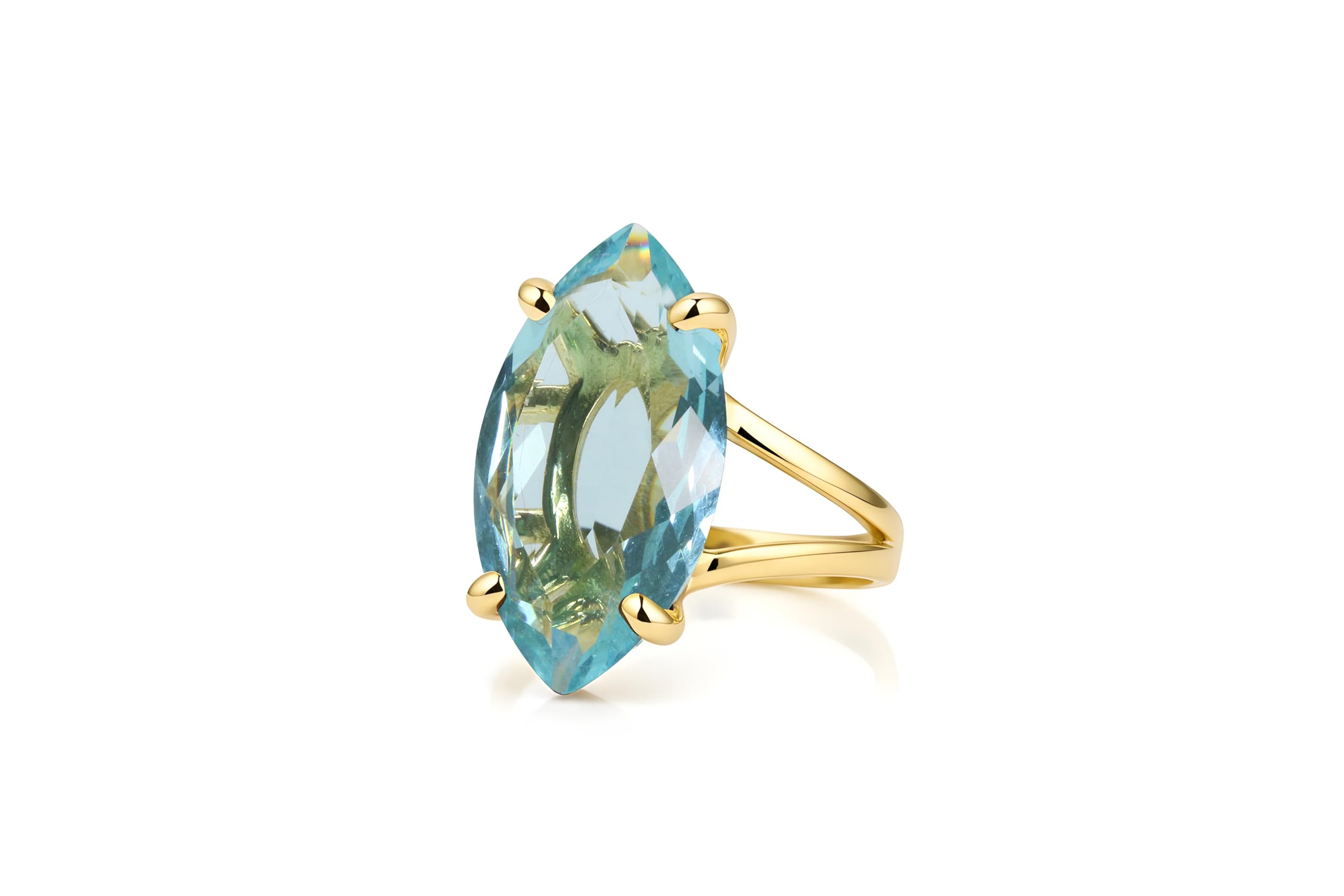 Handwerker Blau Topas Ringe für Frauen - Luxus Geburtsstein Schmuck, Mode Ringe, Alltag Ringe, Aussage Schmuck für Damen - Geschenke für Sie Geburtstag, Verlobung, Graduierung, Muttertag, Weihnachten