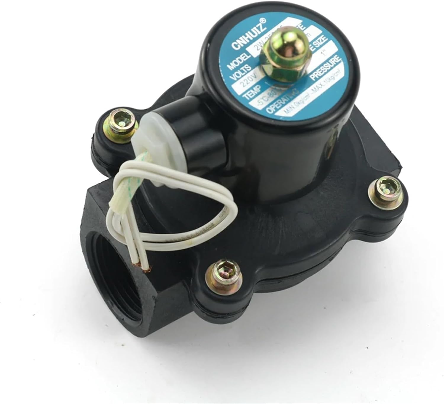 AC 220V 12V/24V 1/2" 3/4" 1" 2" Normally Closed Plastic Solenoid Valve DN15/20/25/32/40/50 Air Water On-off Valve(1/2",DC12V)
