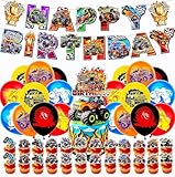 Monster Truck Birthday Decorations, Party Decoration Supplies Included Banner, Cake Topper, Cupcake Topper, Blaze Balloons Truck Decor for Boys