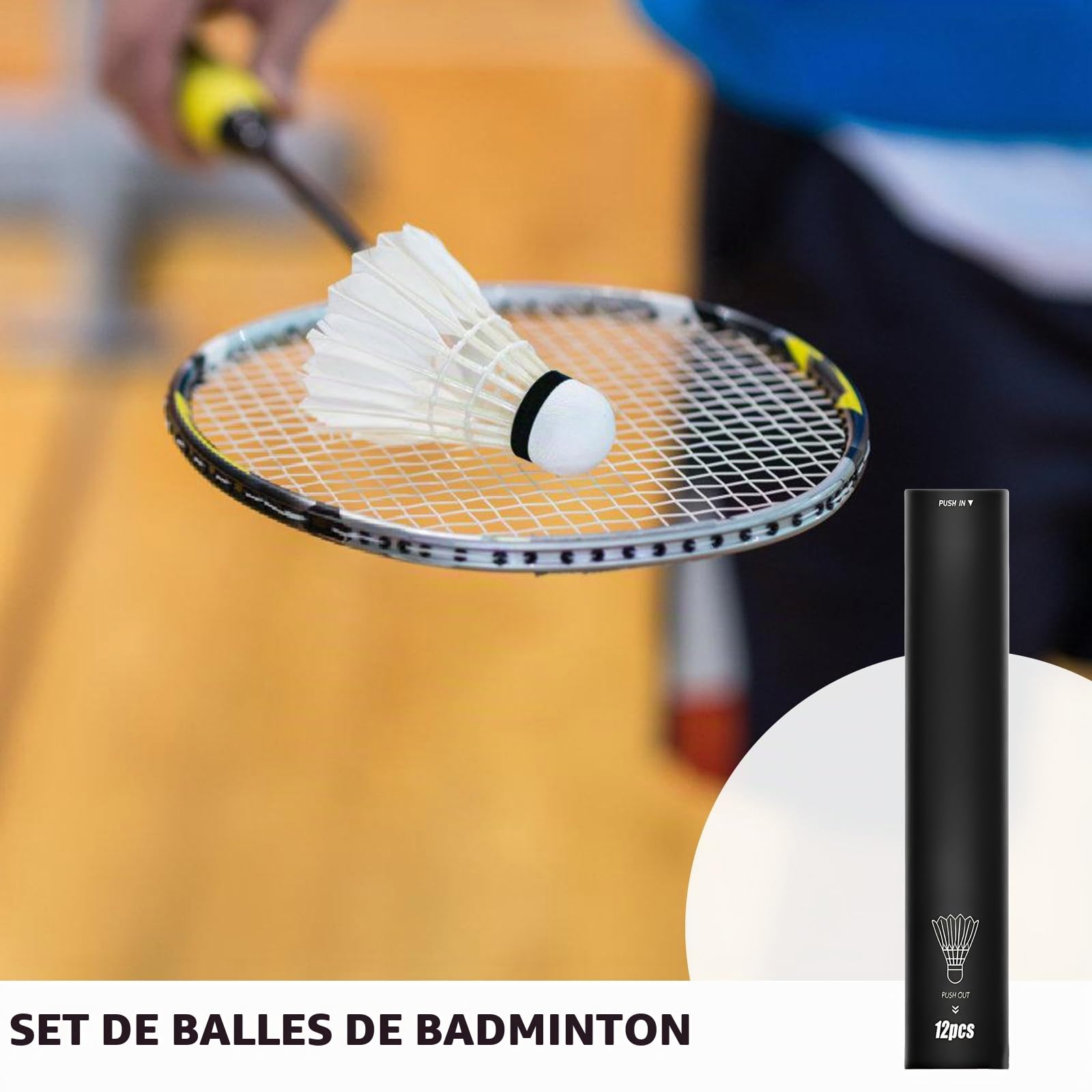 Volants de Badminton, 12 Balle de Badminton Blanches, Volants Durables et Stables, Idéal pour Entraînement et Loisirs