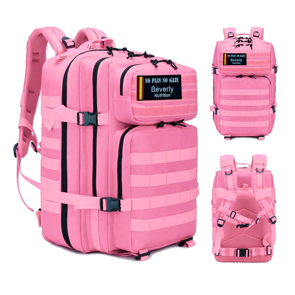 Beverly Sac à dos tactique USA | Capacité 45 L | Cordura haute résistance | Multiples poches | Gymasio, montagne et plein air, rose, 45 L