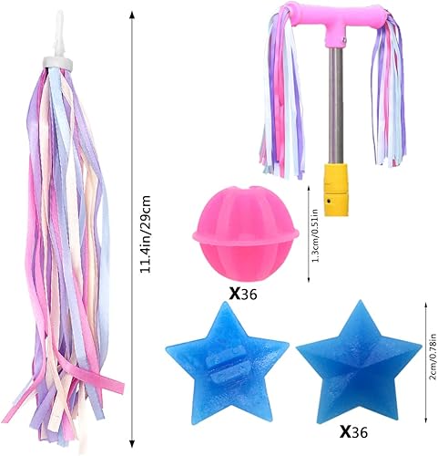 Miniatura 2 de 72 cuentas de radios de rueda de bicicleta + 1 campana de bicicleta para niños + 2 paquetes de serpentinas de bicicleta para niños, clip de plástico