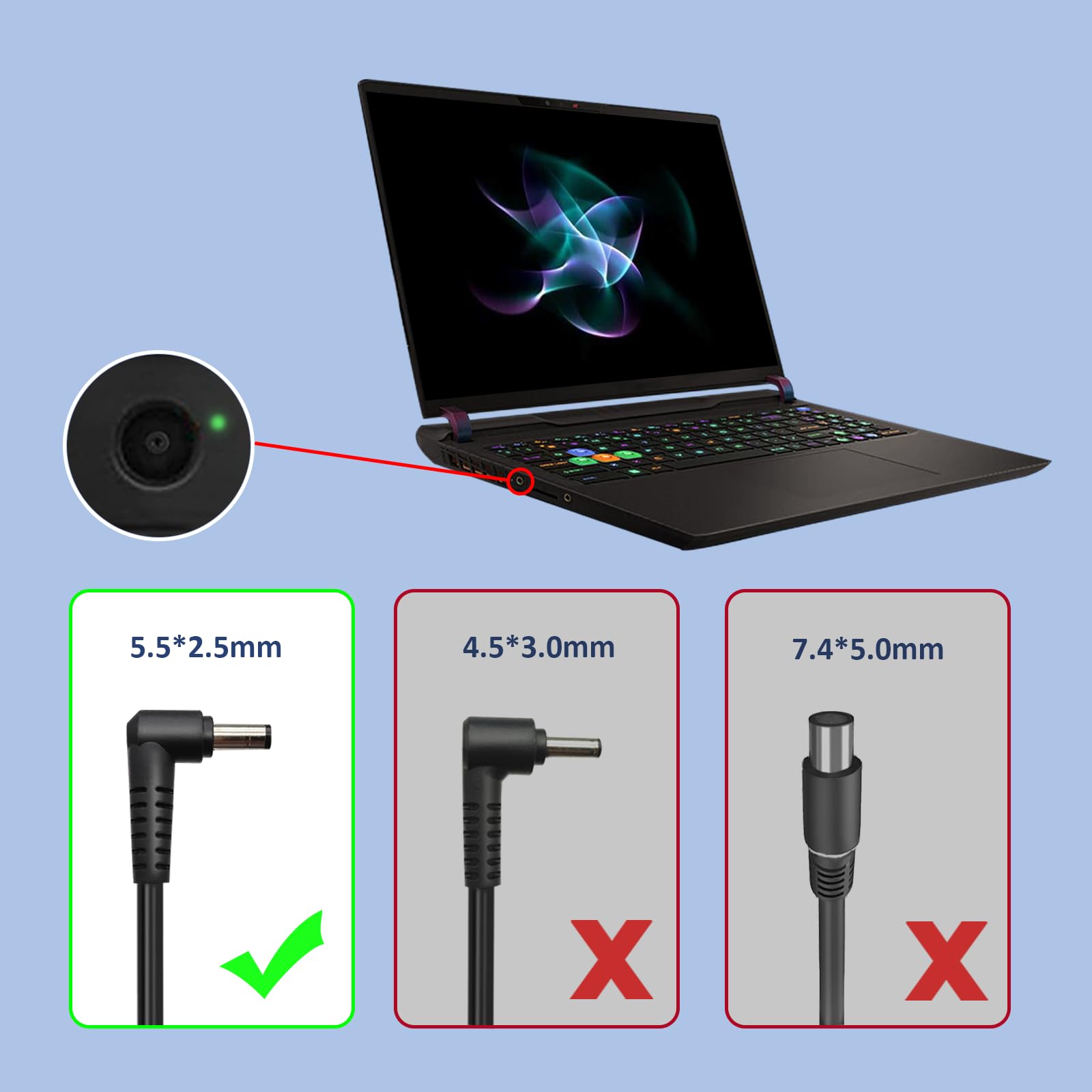 ANTWELON 180W Ładowarka do laptopa MSI GS63 GS63VR GE62 GE70 WS66 WS75 GT70 GT60 GP62 GF65 GF75 GS75 GS73 GS70 Creator 15 17M 15M Bravo 17 15, 19,5V 9,23A 5,5 * 2,5mm