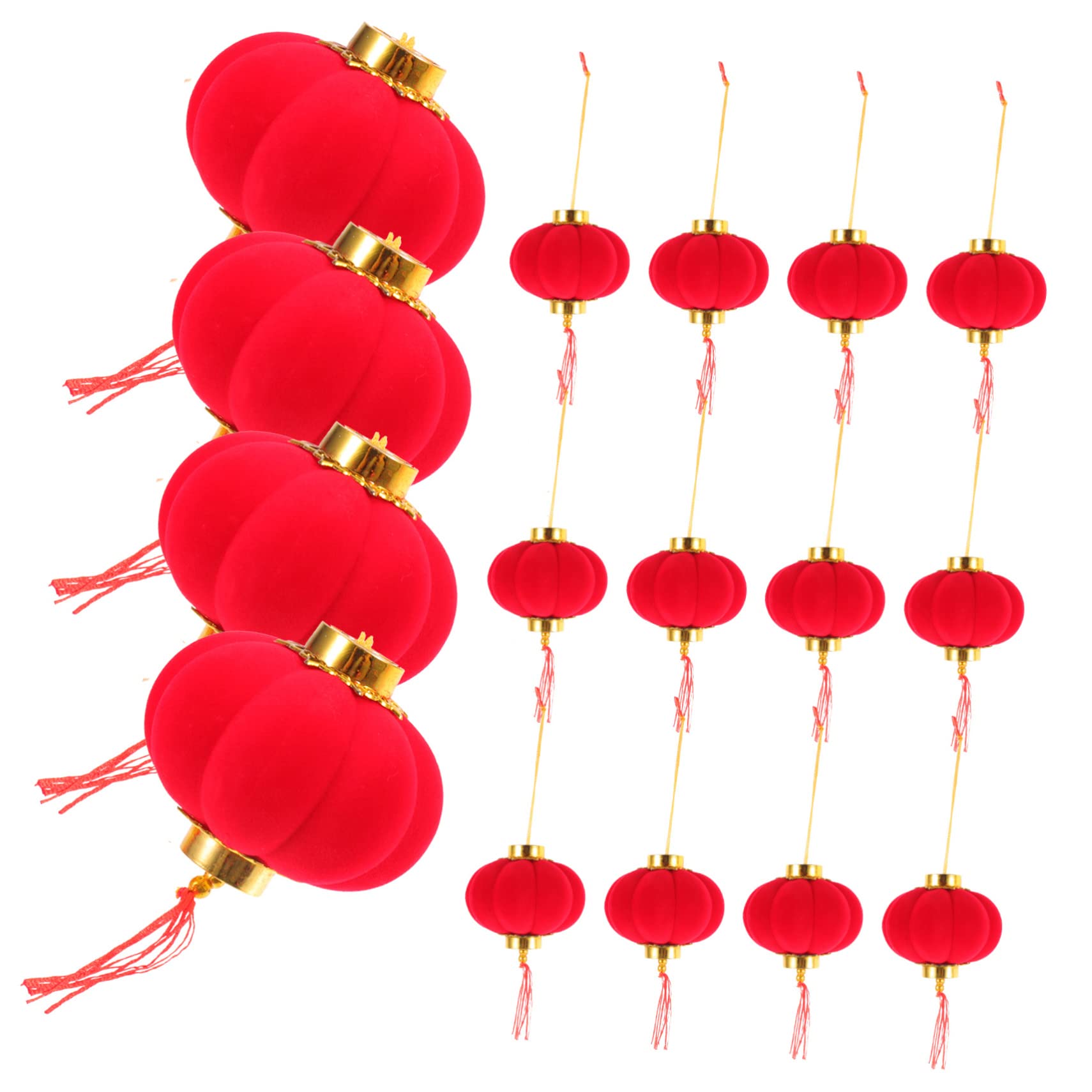 Hemobllo 32 Pz Piccolo ciondolo lanterna decorazioni per feste giapponesi lanterne per matrimonio decorazione casa home decoration ornamento appeso di capodanno lanterne rosse pvc rosso