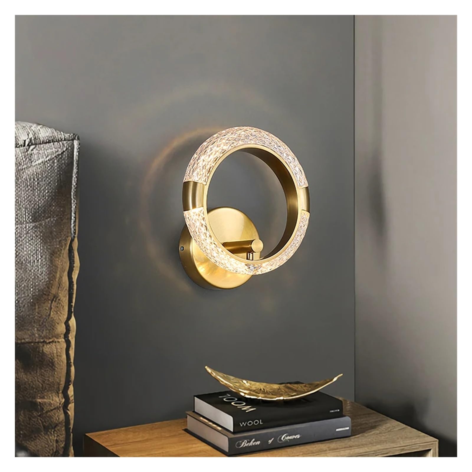 OLSKFUH Modern Minimalist Round Wall Lamp Gold Copper Wall Light Living Room Sofa Background Bedroom Bedside Aisle Sconce Lamp,3 Colors-1 light