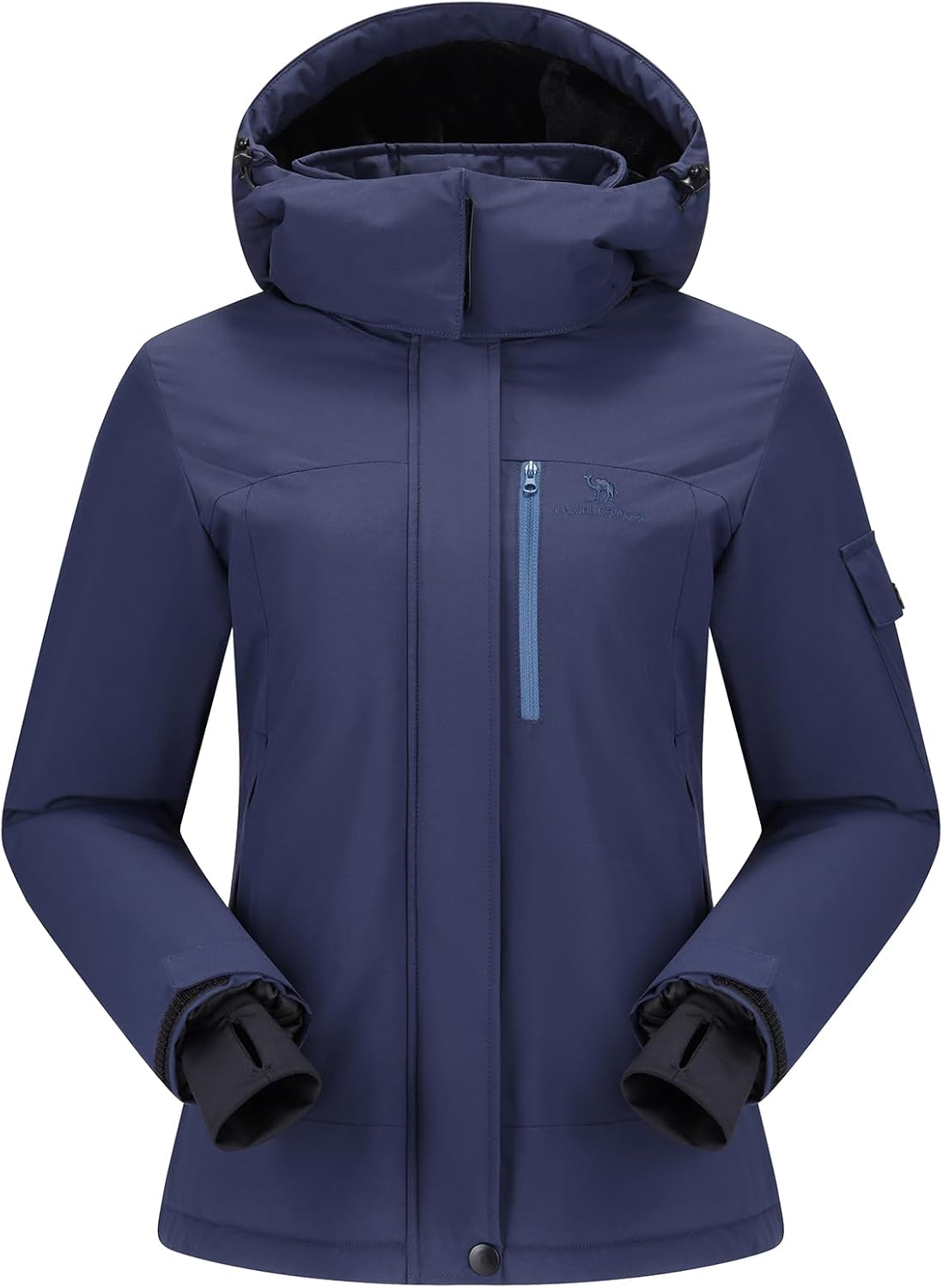 CAMEL CROWN Women's Ski Jacket Waterproof Warm Coat Winter Fleece Snow Coat Hooded Snowboarding Jacket - Image 3