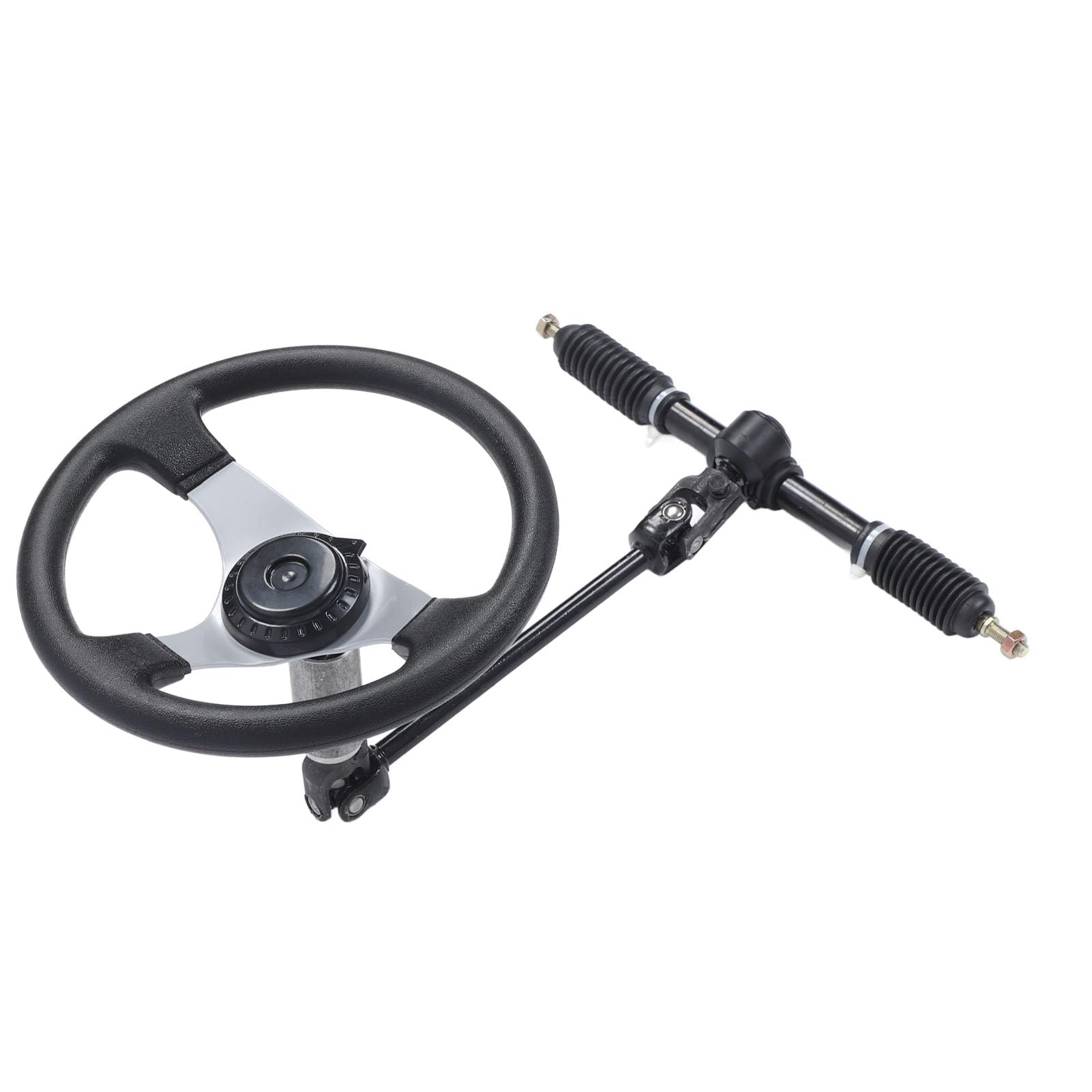 UTV Steering Wheel Kit, Heavy Duty Steel Adjustable 300mm Steering Wheel Assembly Set for Go Kart Cart 110 125 140 150