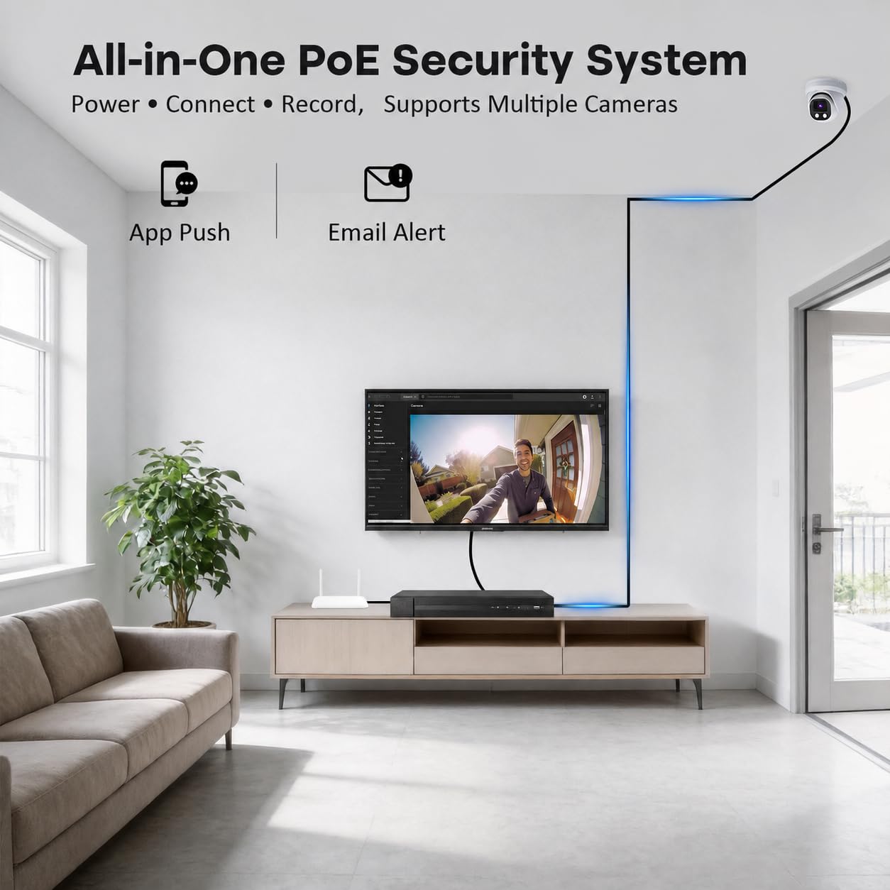 ERI-K104-P4 4-K PoE NVR, 8MP Netzwerk-Videorecorder, H.265+/H.264+, 4 PoE-Ports, HDMI/VGA 4K-Ausgang, 1 SATA-Schacht, ONVIF-kompatibel für IP-Sicherheitskameras