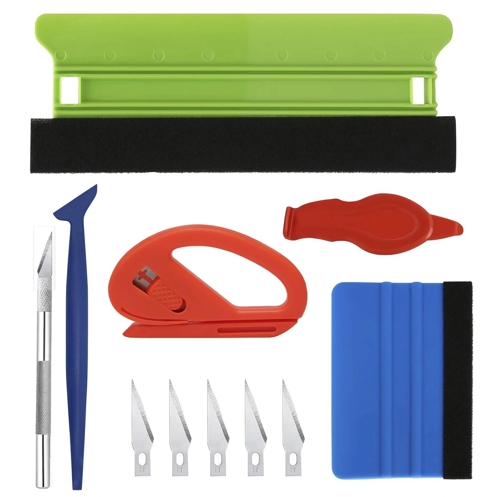 11 Pcs Vinyl Wrap Tool Kit, Window Tint Tools for Car, Professional Wallpaper Tools with Vinyl Cutter & Squeegee, Vinyl Trimming Tool for Car Wrapping and Install Wallpaper
