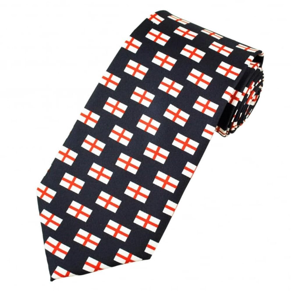 The Tie Studio Multicolor England Flag Tie - St George’s Cross Novelty Necktie