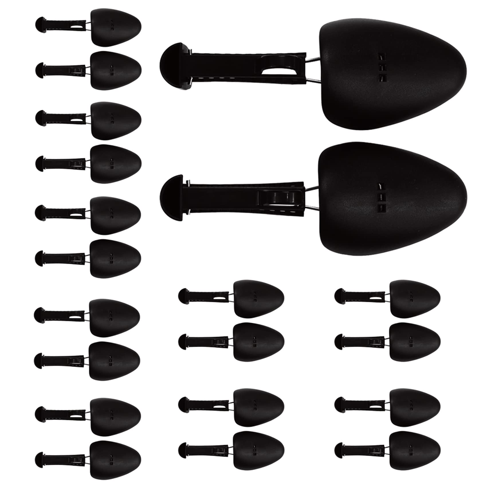 Árbol de zapatos para hombres ajustable de plástico ligero para zapatos de botas con forma de soporte para mantener los zapatos en condiciones prístinas (plástico 10 pares, negro)