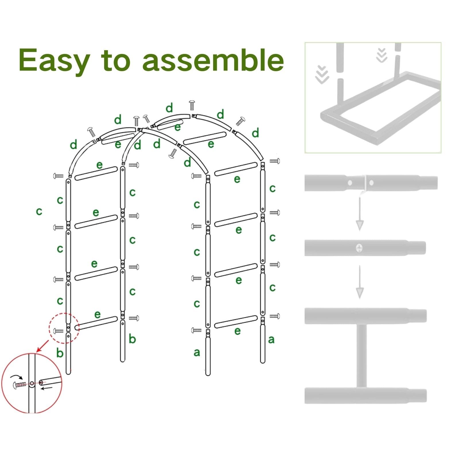 Generisch Metall-Gartenbogen für Hochzeiten im Freien – Robuste, wetterfeste Pergola, verstellbare Breite 0,8–3,5 m, Elegantes grünes Design, 240 cm breit x 220 cm hoch