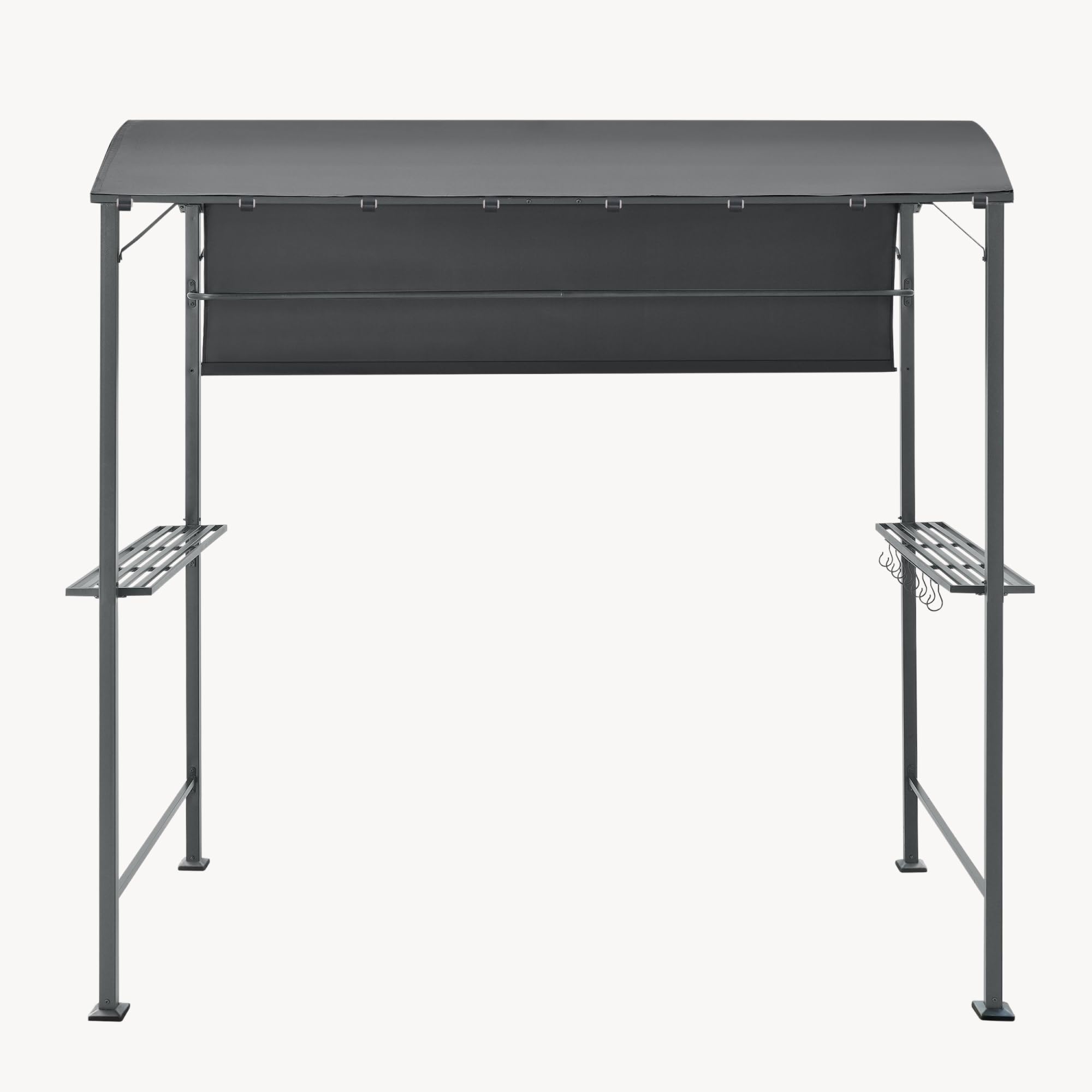 [en.casa] Pawilon grillowy Pyrgos 215 x 220 x 140 cm, namiot grillowy z barkami, grill pawilon, daszek na grilla, dach okrągły, odporny na działanie wody, stalowy stelaż, ciemnoszary