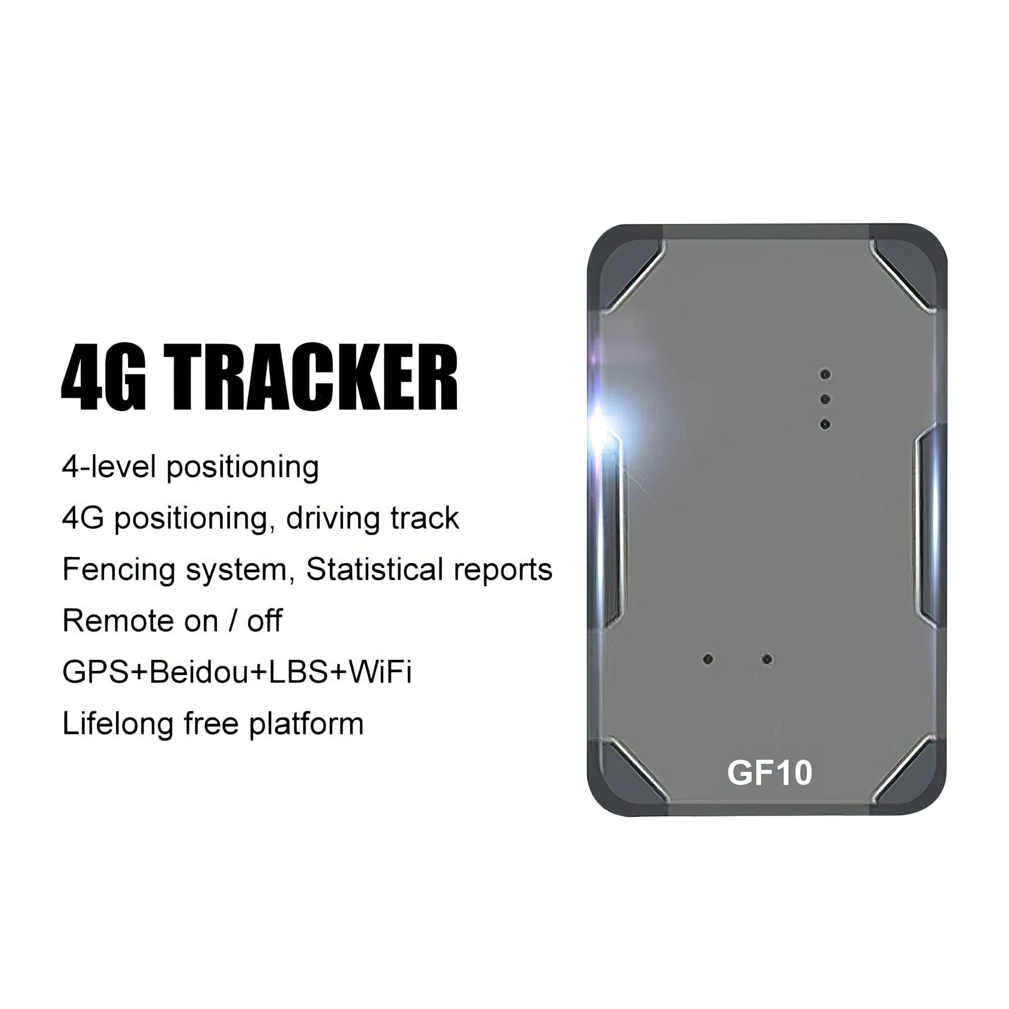 GF10 GPS Fleet Tracking Device Realtime GSM 4G-LTE Portable Tracker, App,Easy Setup