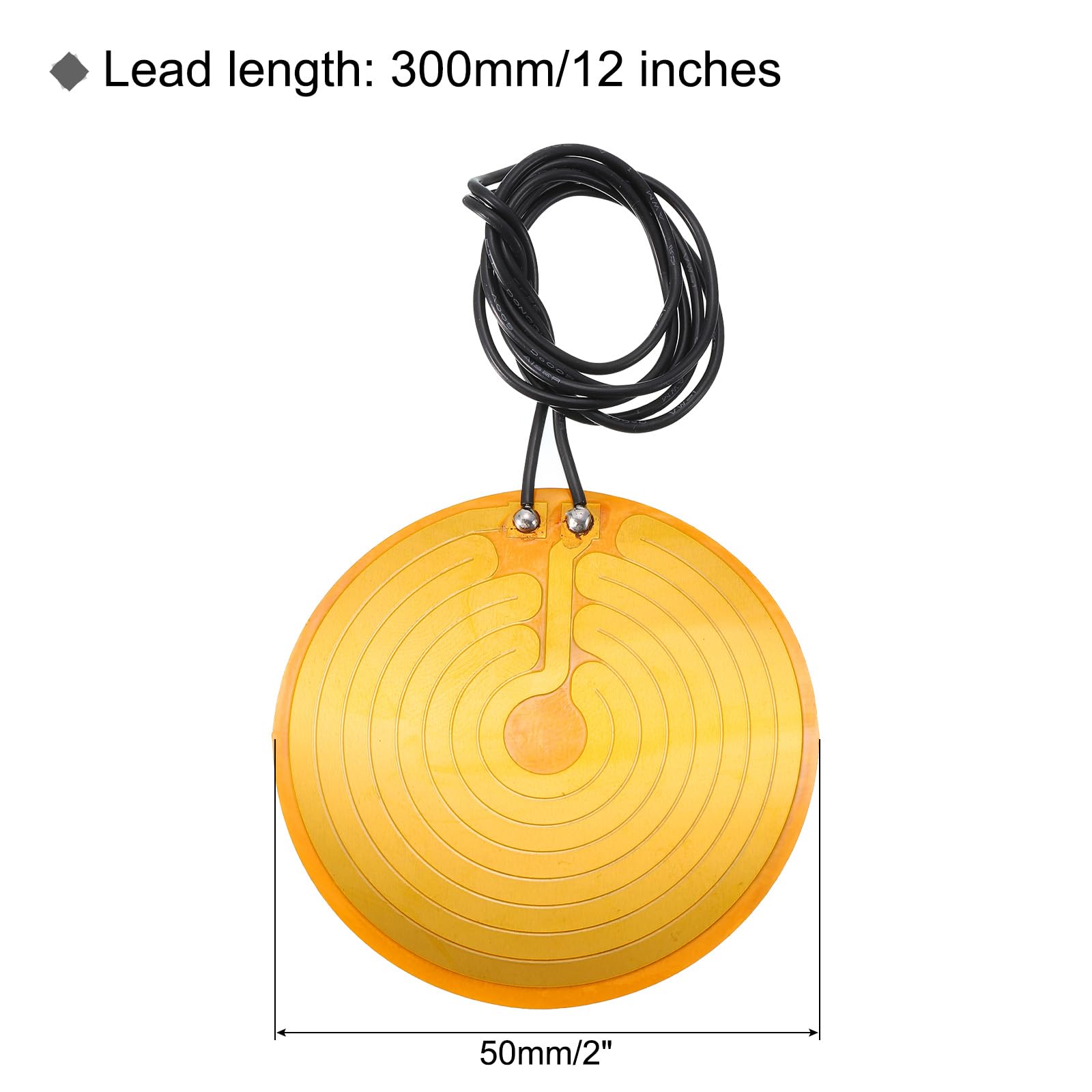 QUARKZMAN Heizung Folie Heizung Platte 8W 5V Polyimid Heizung Pad Kleber PI Heizung Elemente Film 50mm Dia Heizung Streifen für Konstante Temperatur Pack von 4