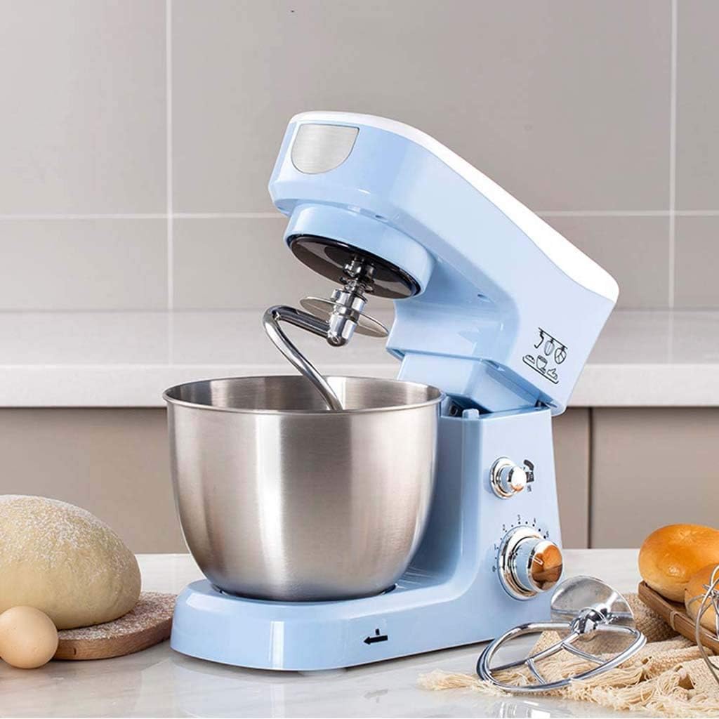 Desktop Whisk 6 Speed Egg Beater Electric Kitchen Food Mixer Table Stand Cake Dough Mixer Handheld Blender Baking Whipping Cream Machine (Blue)