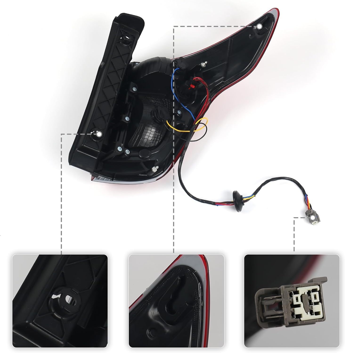 FIONE Tail Light Assembly Compatible with 2011 2012 2013 2014 2015 Ford Explorer Rear Lamp Brake Light Left Driver Side LH