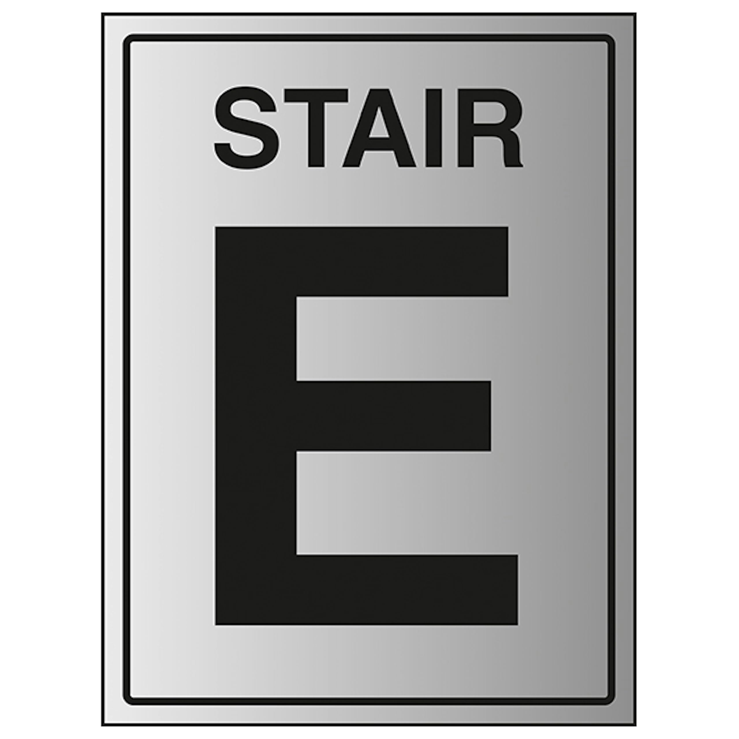 V Safety Stair E 200 x 300 mm - 1.6mm Aluminium Effect Rigid Plastic Safety Sign, White