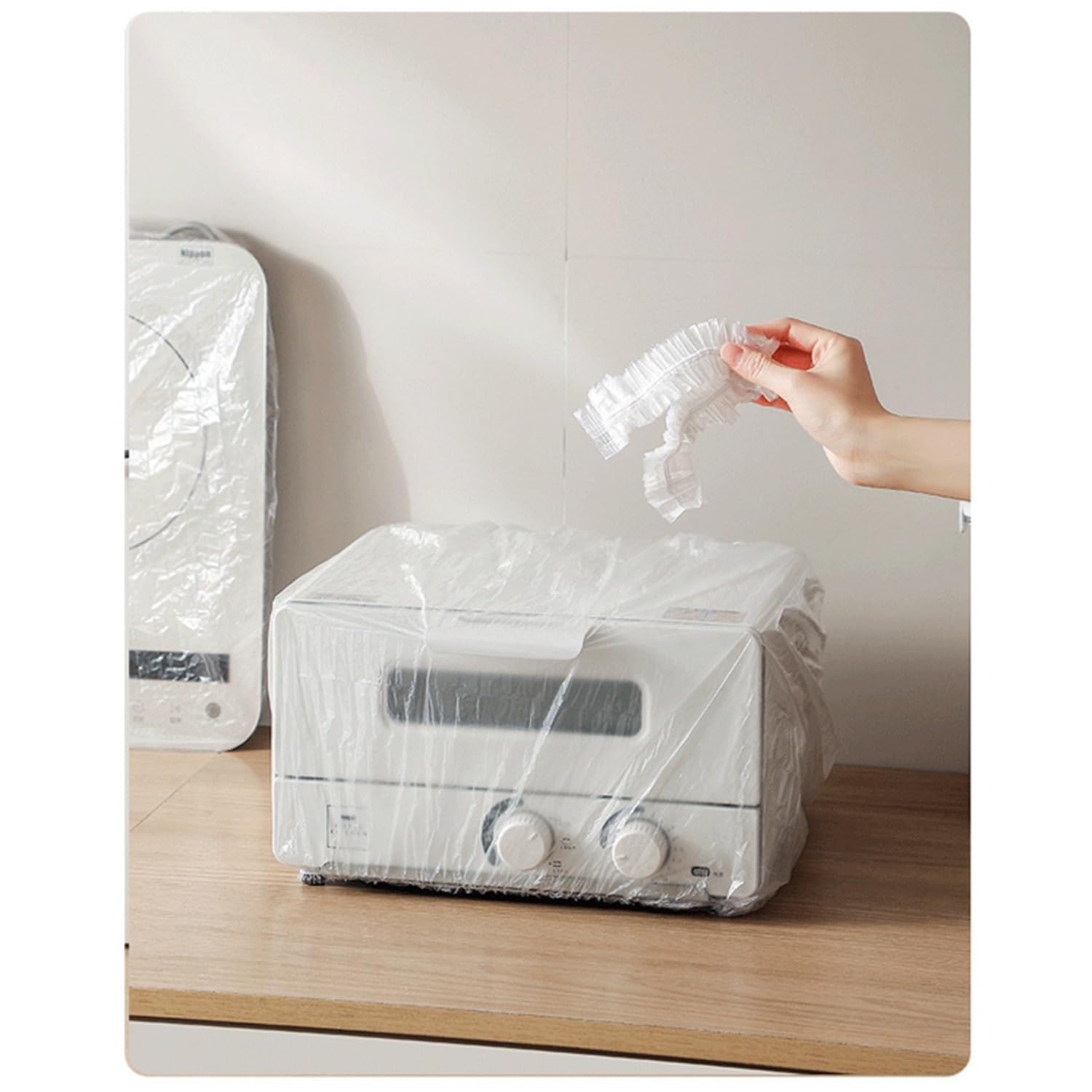 20 Stück Verdickte Staubschutzhüllen Transparente Küchengeräte Haushaltsgeräte Abdeckung Elastisch Staubdichte Abdeckung Wiederverwendbar Für Mikrowellen Toaster Ofen (60 * 70CM)