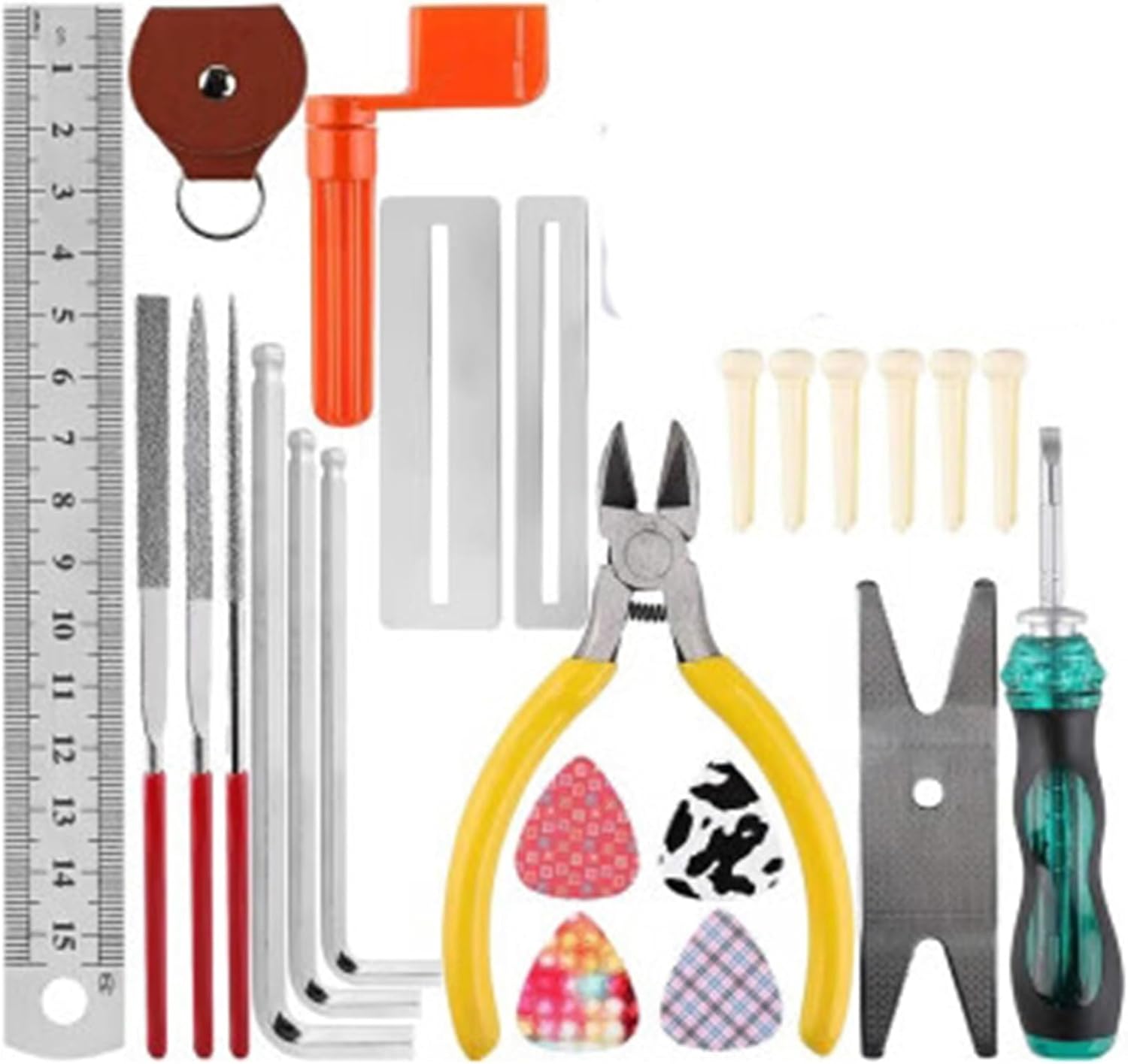 弦カッター 弦巻き器 弦ゲージ フレット磨き ギターメンテナンスツールセット(Tools)