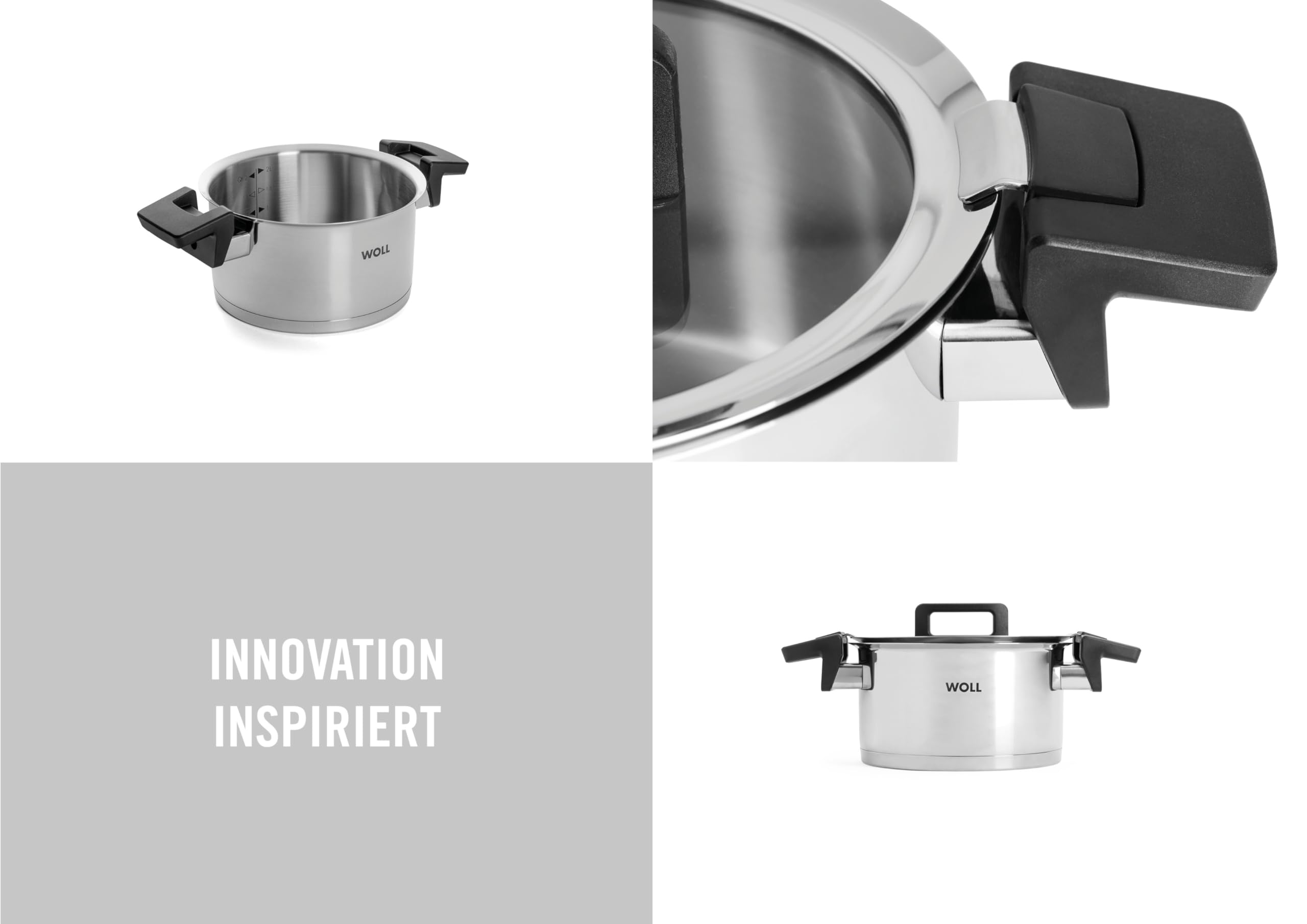 Woll Concept Kochtopf mit Deckel - Induktiv -, Ø 18 cm, 10 cm hoch, 2,5l - Geeignet für alle Herdarten, Edelstahl, backofenfest bis zu 200°, silber