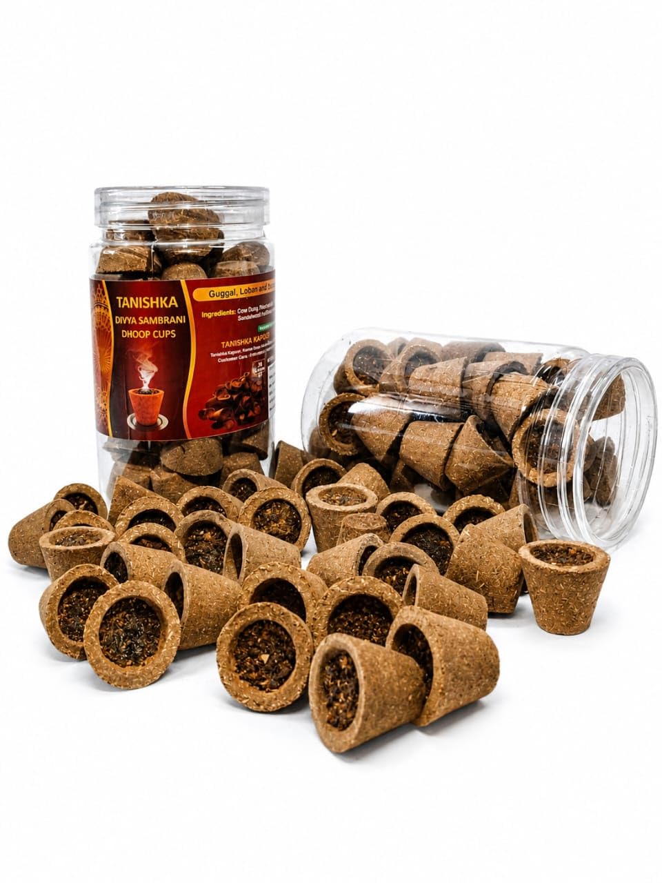 Tanishka Premium Cow Dung Sambrani Dhoop Cups – Pack of 24 | 100% Pure Resin | Chandan (Sandalwood) Fragrance | Charcoal-Free Natural Dhoop | Creates Divine Pooja Atmosphere for Havan & Rituals-image-5
