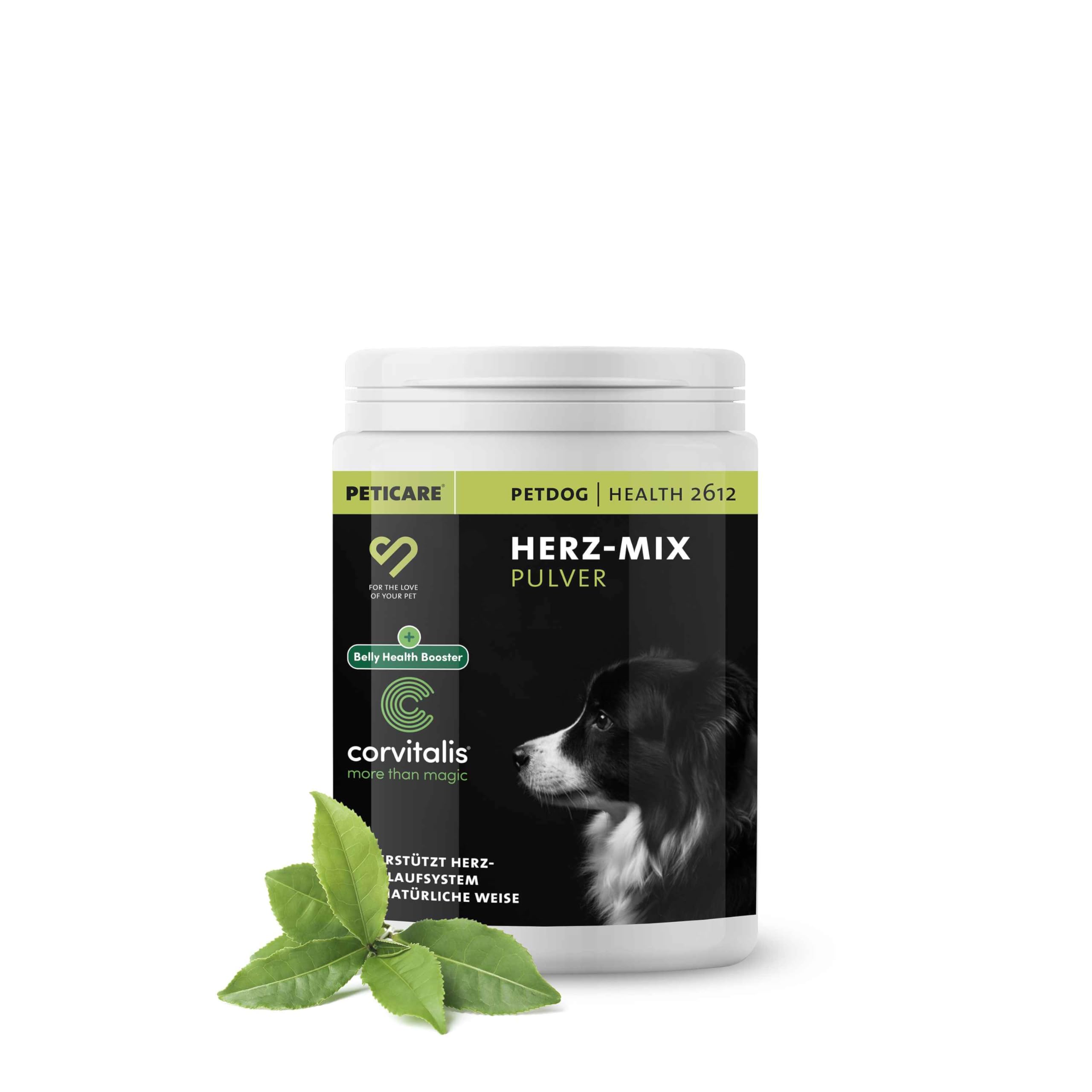 Peticare Polvo Corazón & Circulación para Perros | Favorece la Salud cardíaca y la vitalidad | con Omega-3, L-carnitina y espino Blanco | Suplemento Natural | petDog Health 2612