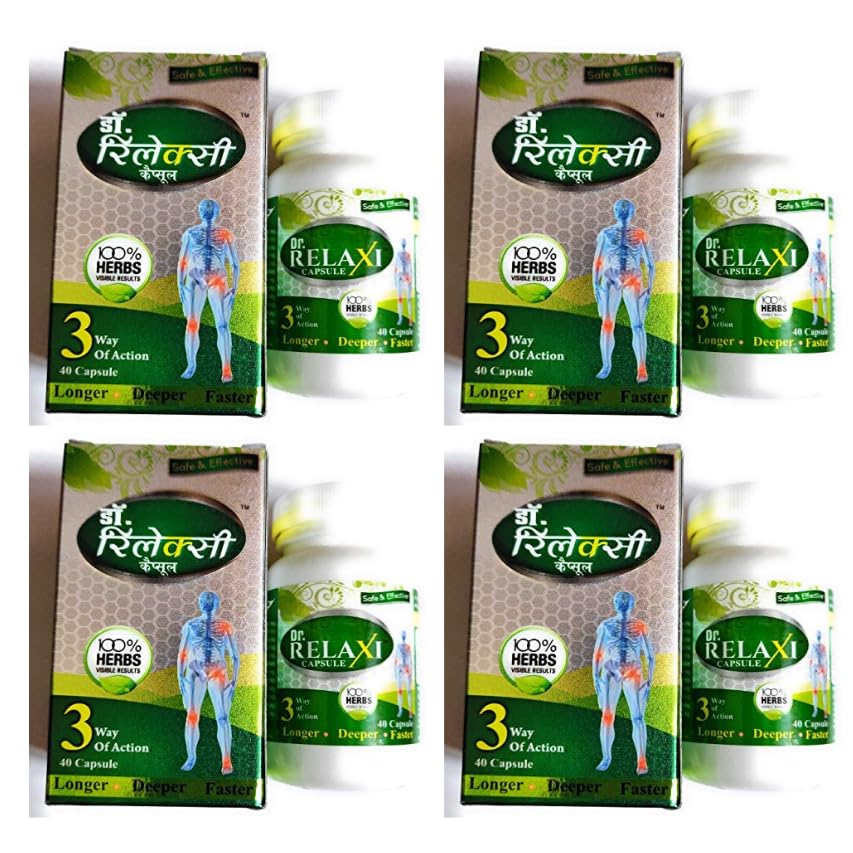 DR. RELAXI CAPSULE-40 Capsules |4x40capsules (pack of 4) Help in arthritis,joint pain, knee pain, neck pain,muscular pain,back pain,frozen shoulder,tennis elbow,swelling-by raj. aush.