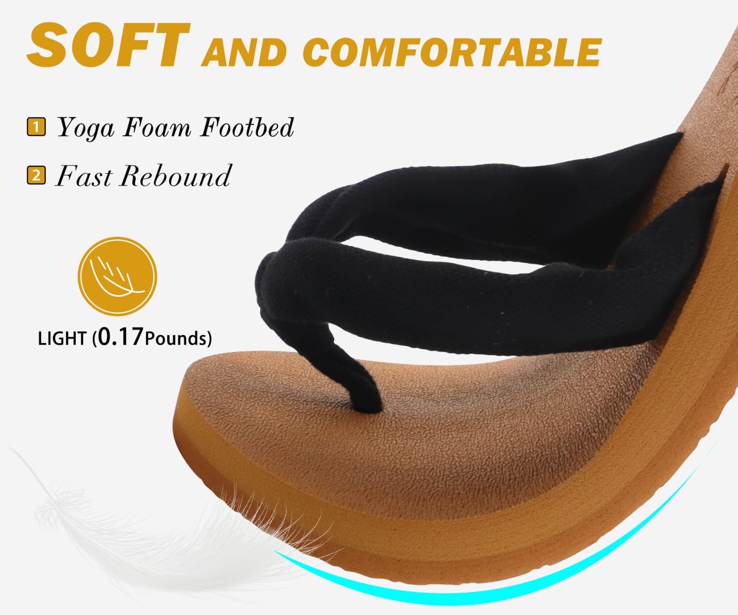 KuaiLu KuaiLu Flip Flops for Women with Arch Support Yoga Mat Comfortable Summer Beach Walking Thong Cushion Sandals Slip On Indoor Outdoor in use